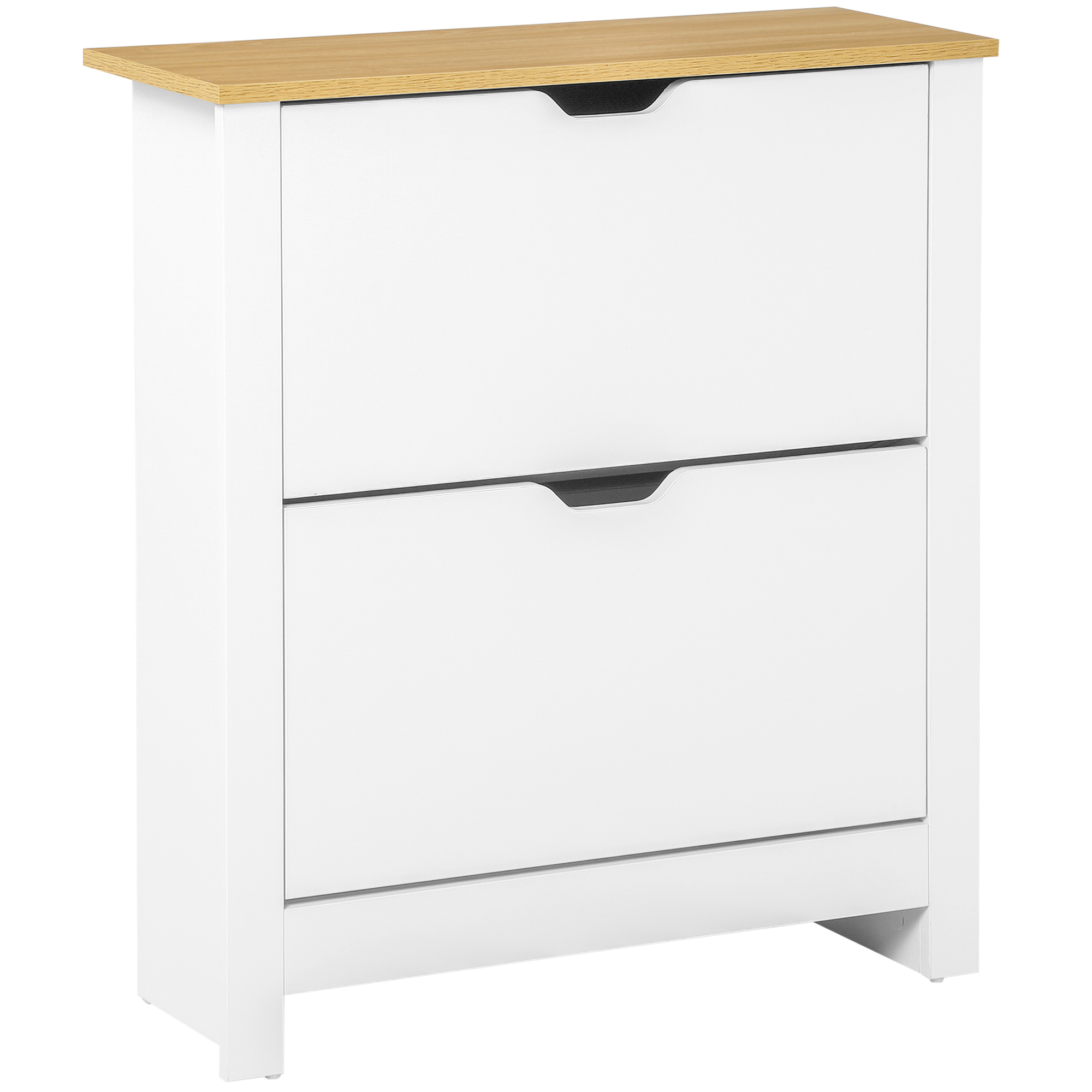 Schuhschrank Schruhregal Schuhaufbewahrung, 2 Fächer, 12 Paar Schuhe, 72 cm x 26 cm x 80 cm, Weiß + Braun Schuhschrank Schruhregal Schuhaufbewahrung, 2 Fächer, 12 Paar Schuhe, 72 cm x 26 cm x 80 cm, Weiß + Braun