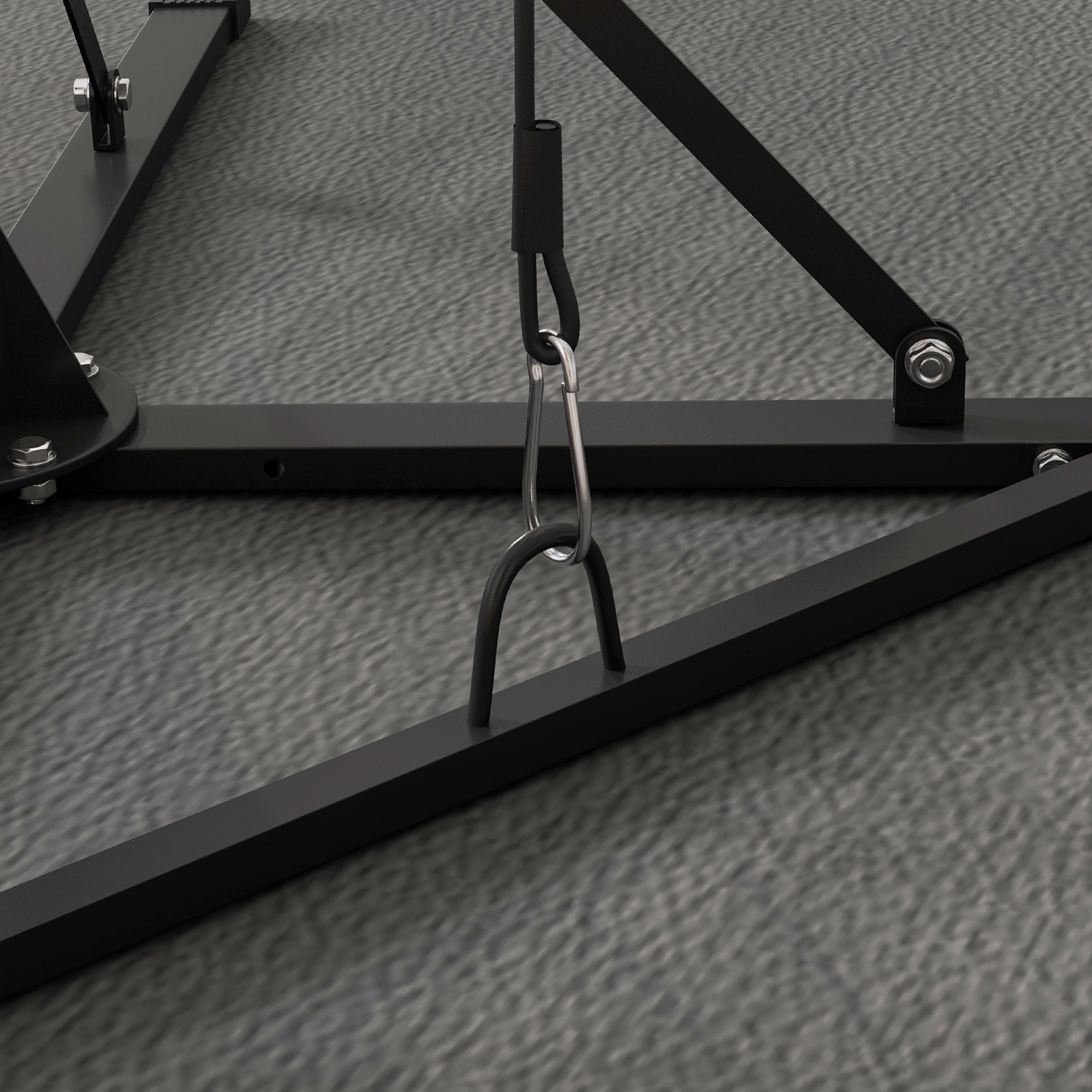 Boxsackständer, höhenverstellbar, mit Speedball, Metallrahmen, 160L x 145B x 175-220H cm, Schwarz