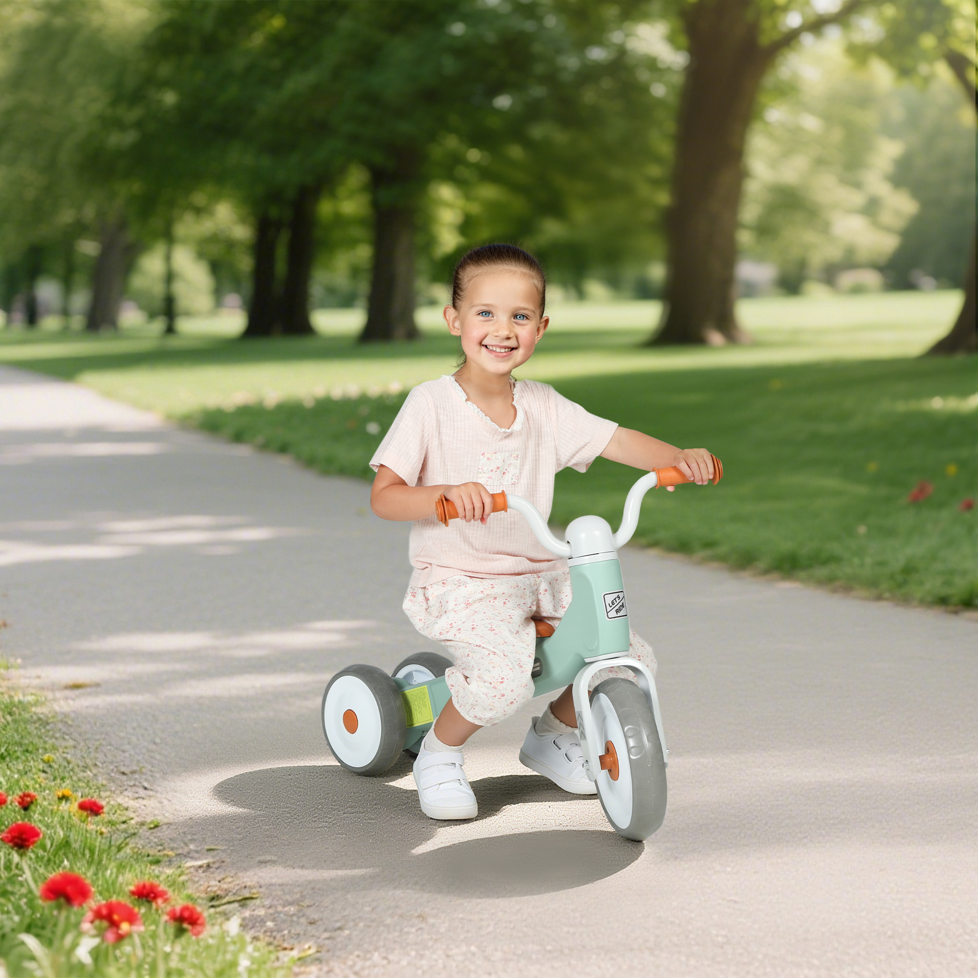 Toddler Balance Bike with No Pedal, 3 Silence Wheels for 12-36 Months Boys and Girls, Indoor Outdoor, Green