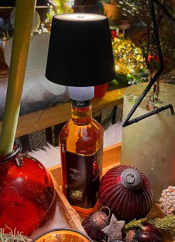 LED Akku Flaschenleuchte, warmweiß, USB-C, ØxH 10x12cm