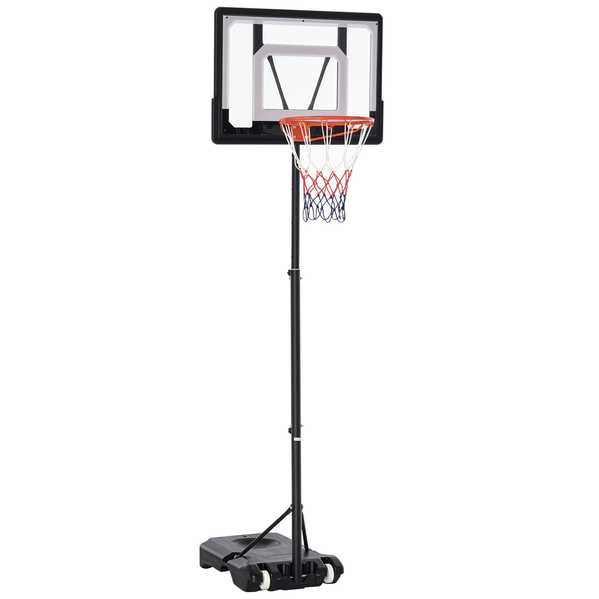 Basketballständer mit Rollen 83x55cm Rückwand, Mobiler Basketballkorb mit Ständer, verstellbare Korbhöhe 156 bis 210 cm, Basketballanlage für Kinder Jugendliche, fürs Außenbereich Basketballständer mit Rollen 83x55cm Rückwand, Mobiler Basketballkorb mit Ständer, verstellbare Korbhöhe 156 bis 210 cm, Basketballanlage für Kinder Jugendliche, fürs Außenbereich