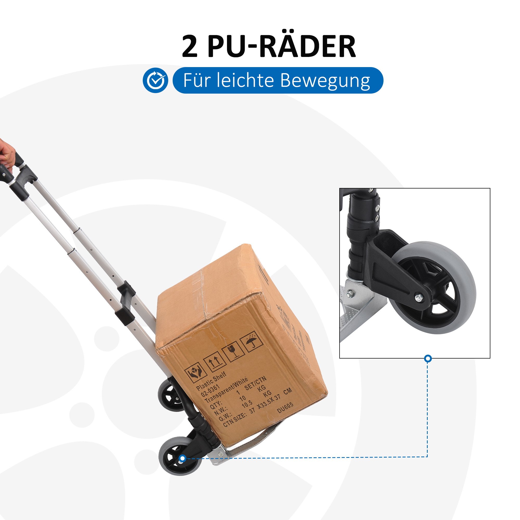 Alu Sackkarre Transportkarre klappbar Handkarre Stapelkarre Aluminium max, 70 kg belastbar