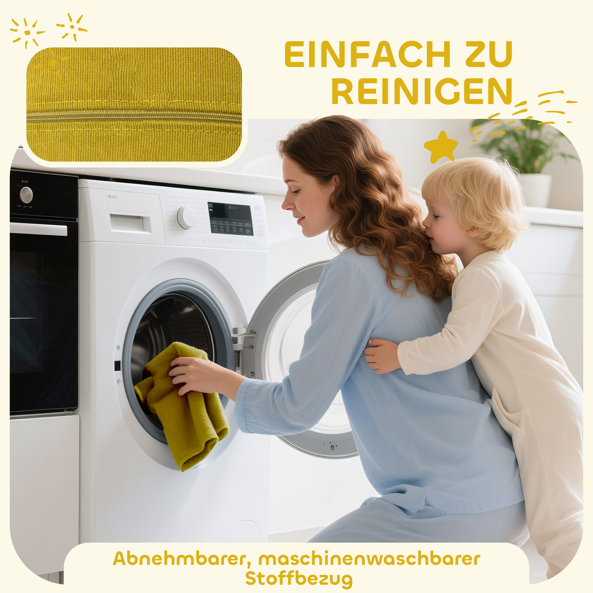 7-teiliges Weichbauklötze-Set für Kleinkinder, Schaumstoff, waschbarer Cordbezug, verschiedene Formen, Bunt