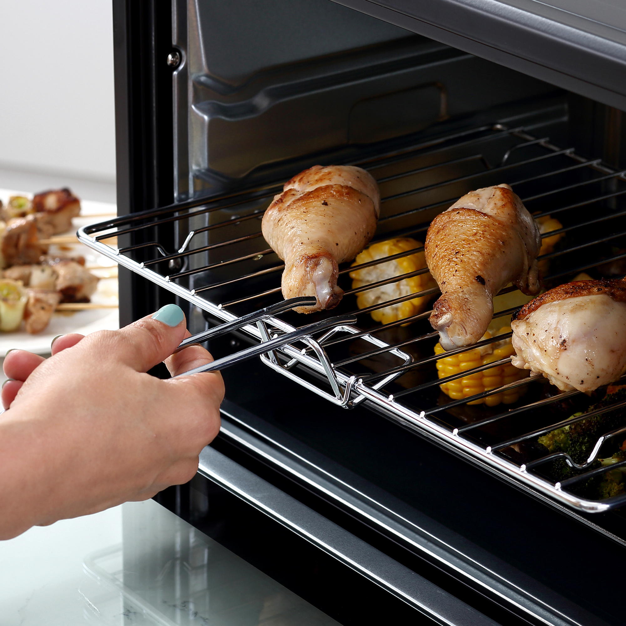 Mini-Ofen Toasterofen, 1 Backblech, 1 Grilrost, Timer-Funktion, Schwarz