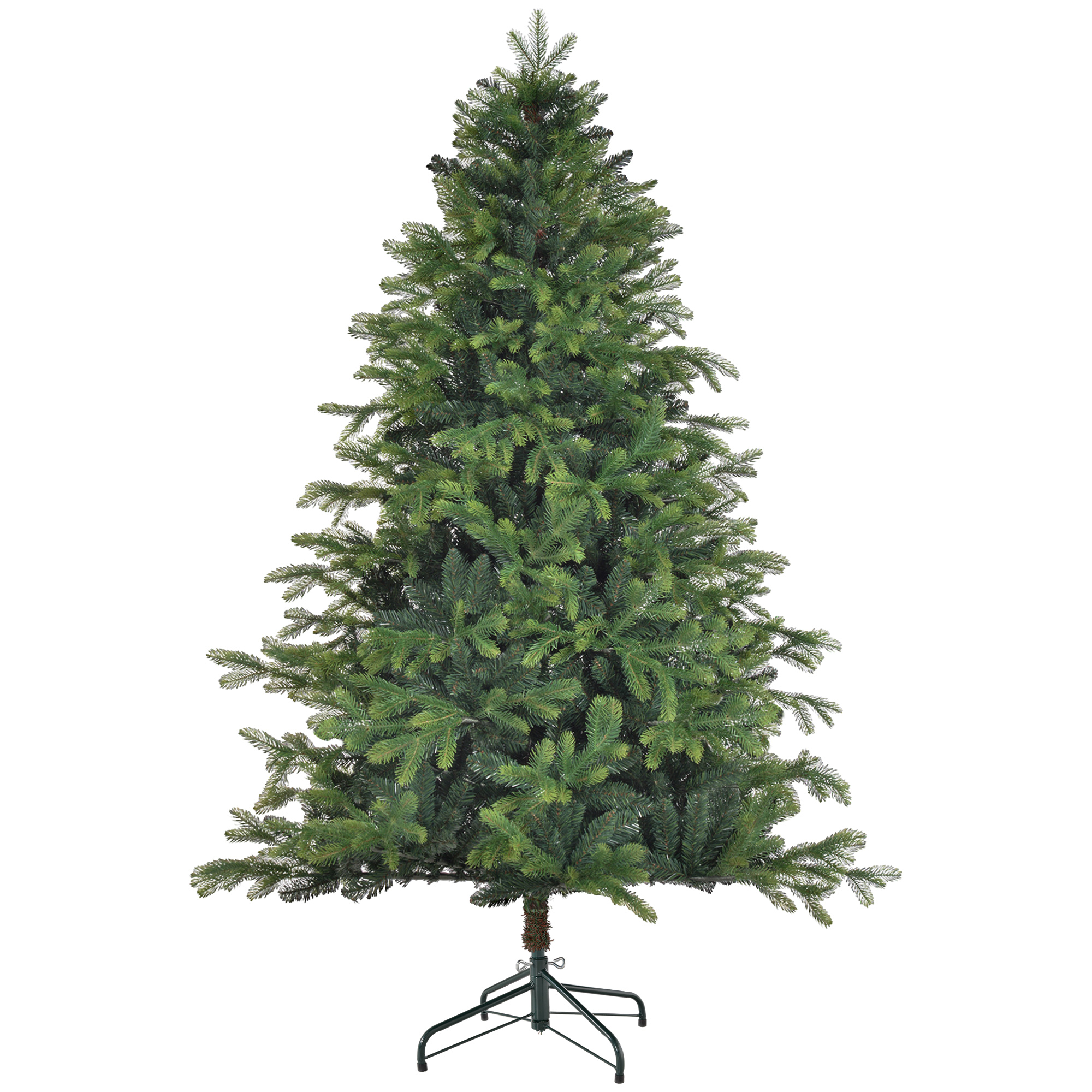 Künstlicher Weihnachtsbaum, realistisches Aussehen, flammhemmend, stabiler Metallfuß, 183 cm, Grün Weihnachtsbaum, realistisches Aussehen, flammhemmend, stabiler Metallfuß, 183 cm, Grün