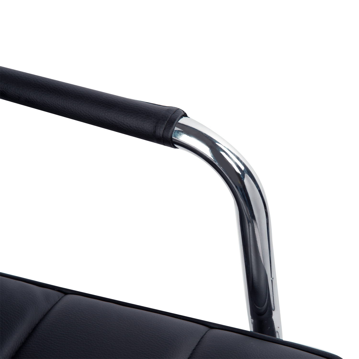 Bürostuhl im Retrodesign, höhenverstellbar, 5 Rollen, 52,5 cm x 54 cm x 99 cm, Schwarz