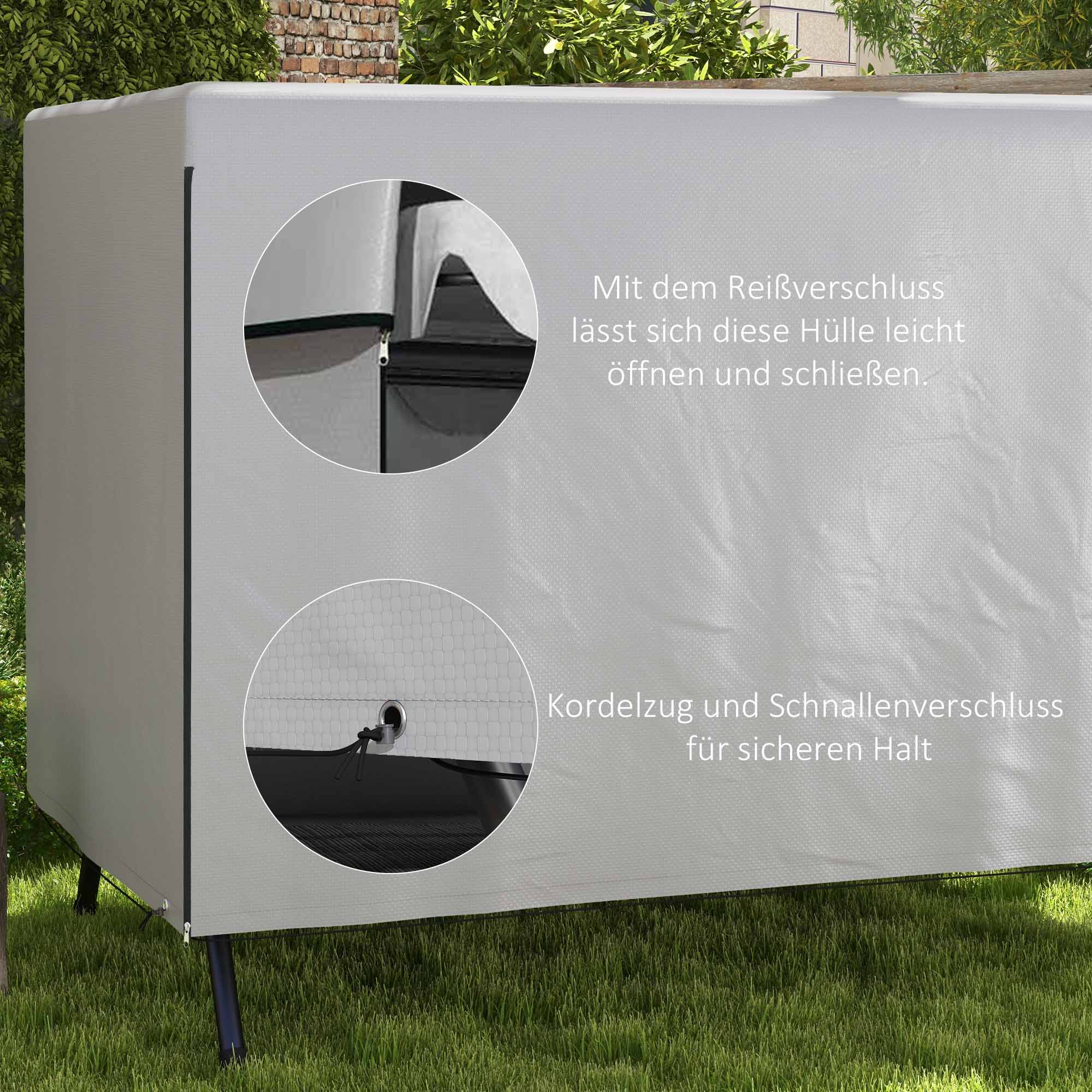 Gartenmöbelabdeckung Abdeckung Schutzhülle für Outdoor-Möbel, 215 cm x 155 cm x 150 cm, Grau