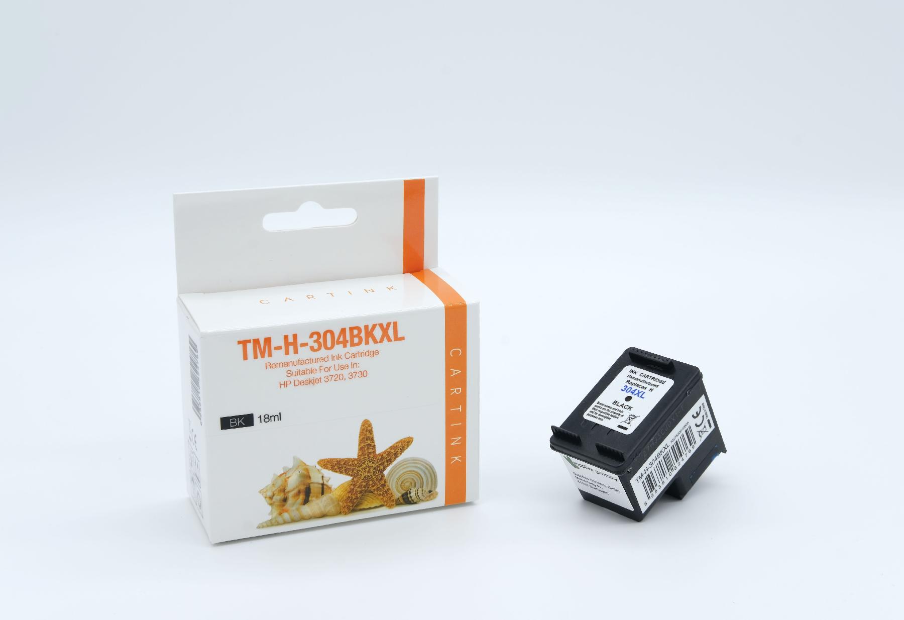 304XLBK Refill Tinte black für HP / N9K08AE / 18ml (EU)