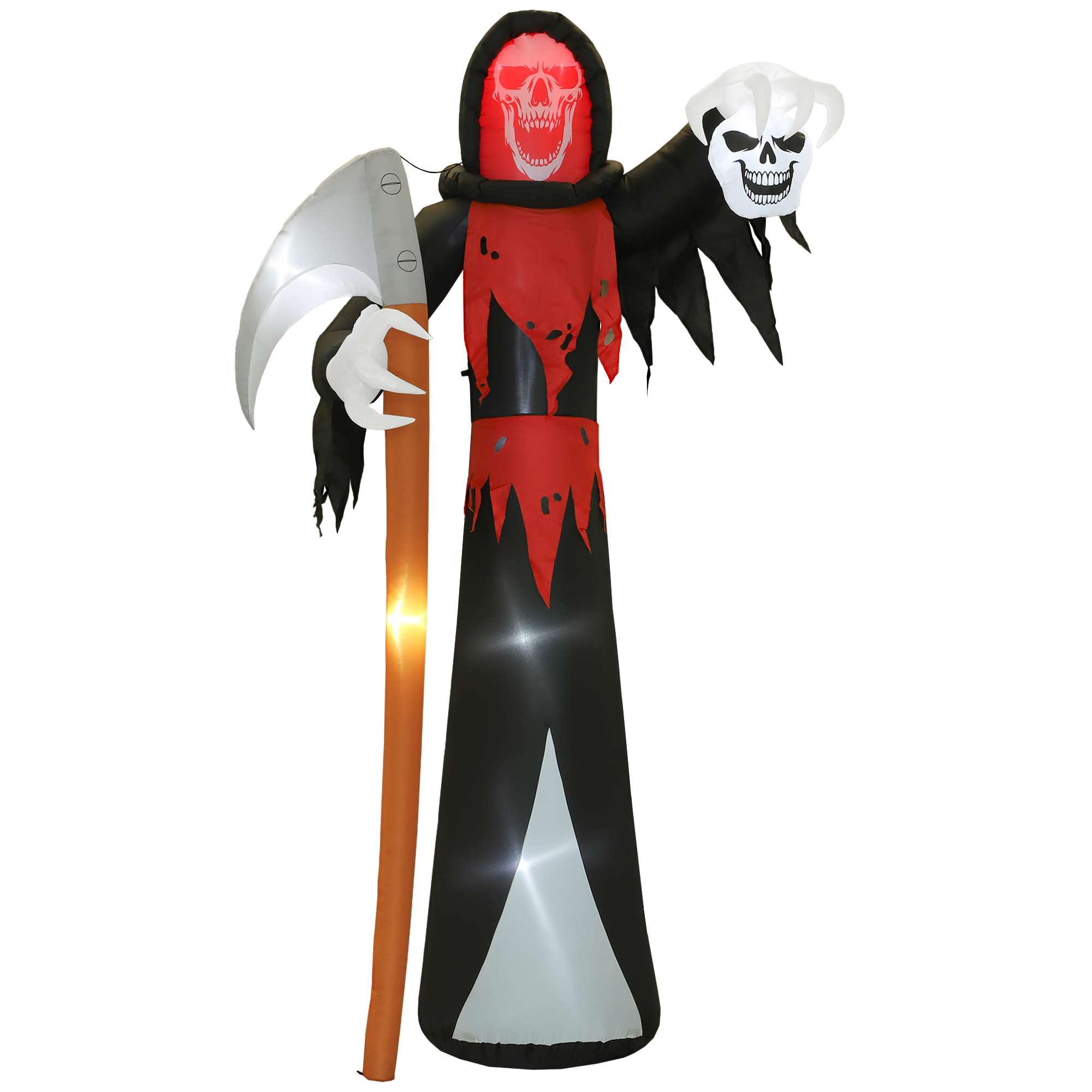 Halloween-Dekoration 3,7 m riesiger Sensenmann mit LED-Beleuchtung Leuchtende Luftfigur für Outdoor Halloween-Dekoration 3,7 m riesiger Sensenmann mit LED-Beleuchtung Leuchtende Luftfigur für Outdoor