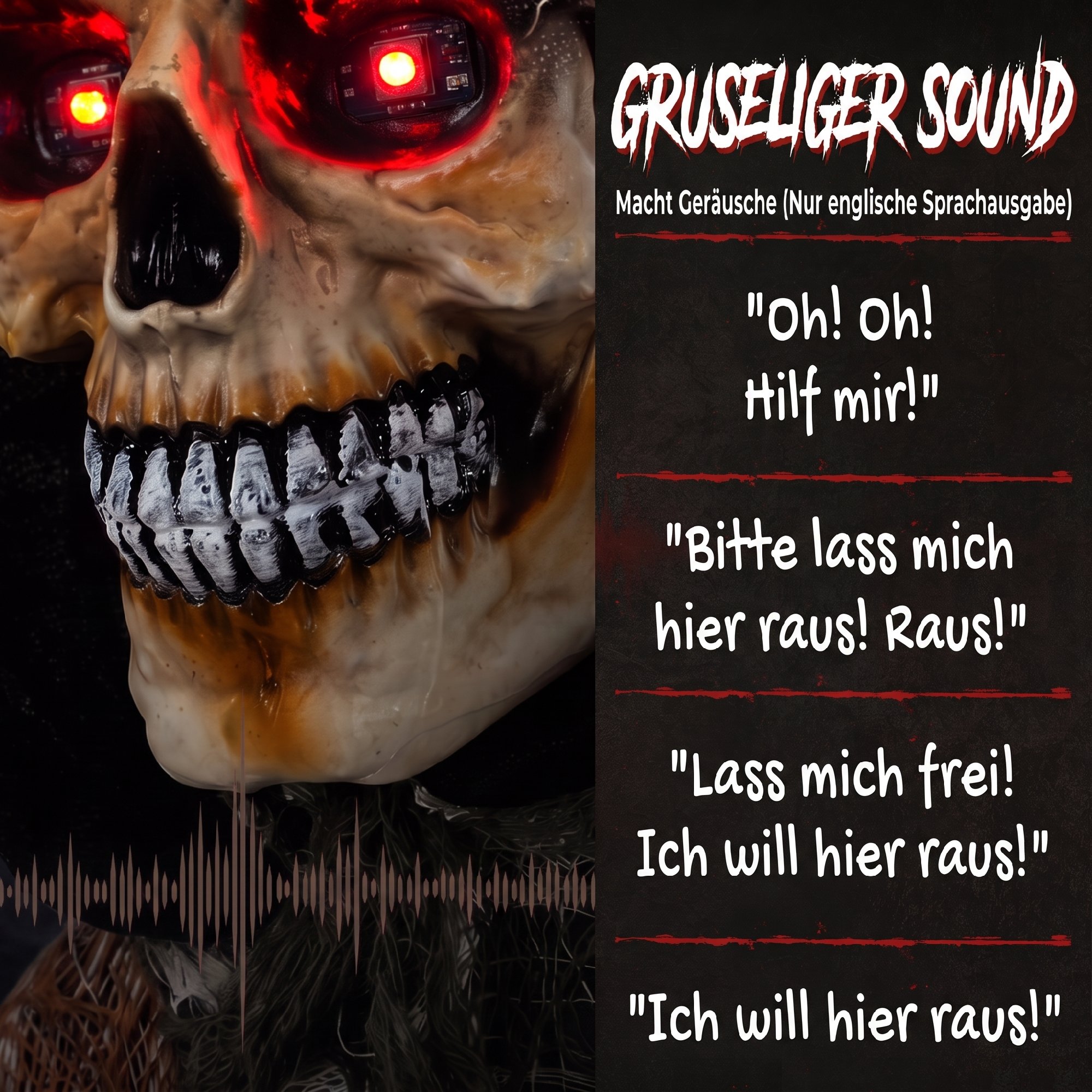 animierter Sensenmann, 170 cm, lebensgroße Halloween-Animatronic mit beweglichen Händen/Kopf, leuchtenden Augen und Gruselsound