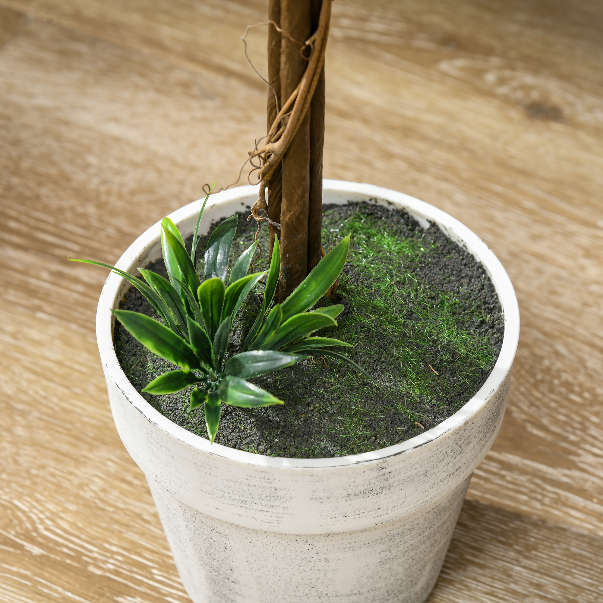 2er-Set Lavendel Kunstbaum, 60 cm hoch, inkl, Topf und Kunstmoos, Weiß