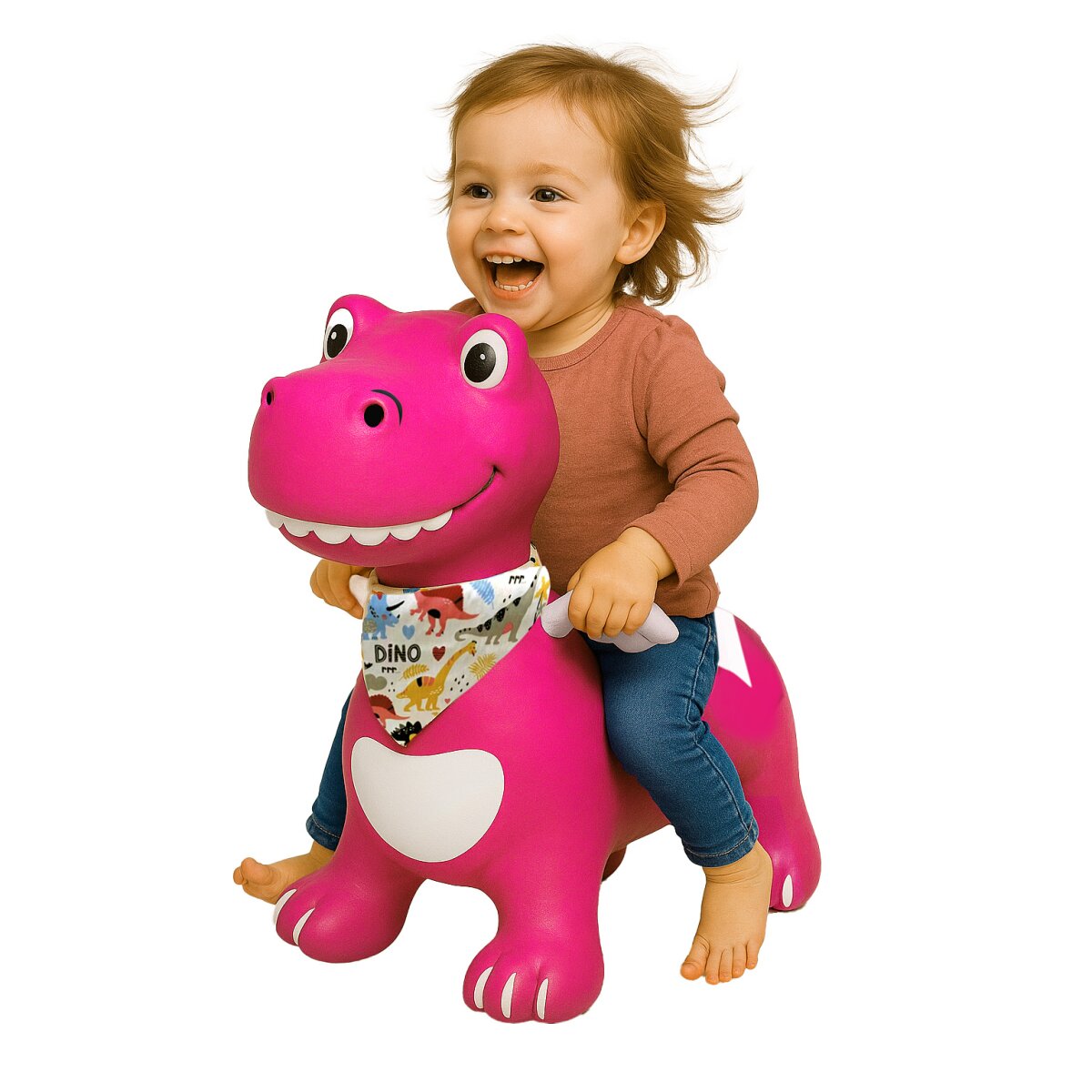 Hüpftier Dino mit Flügel HoppyDoo pink mit Pumpe Hüpftier Dino mit Flügel HoppyDoo pink mit Pumpe