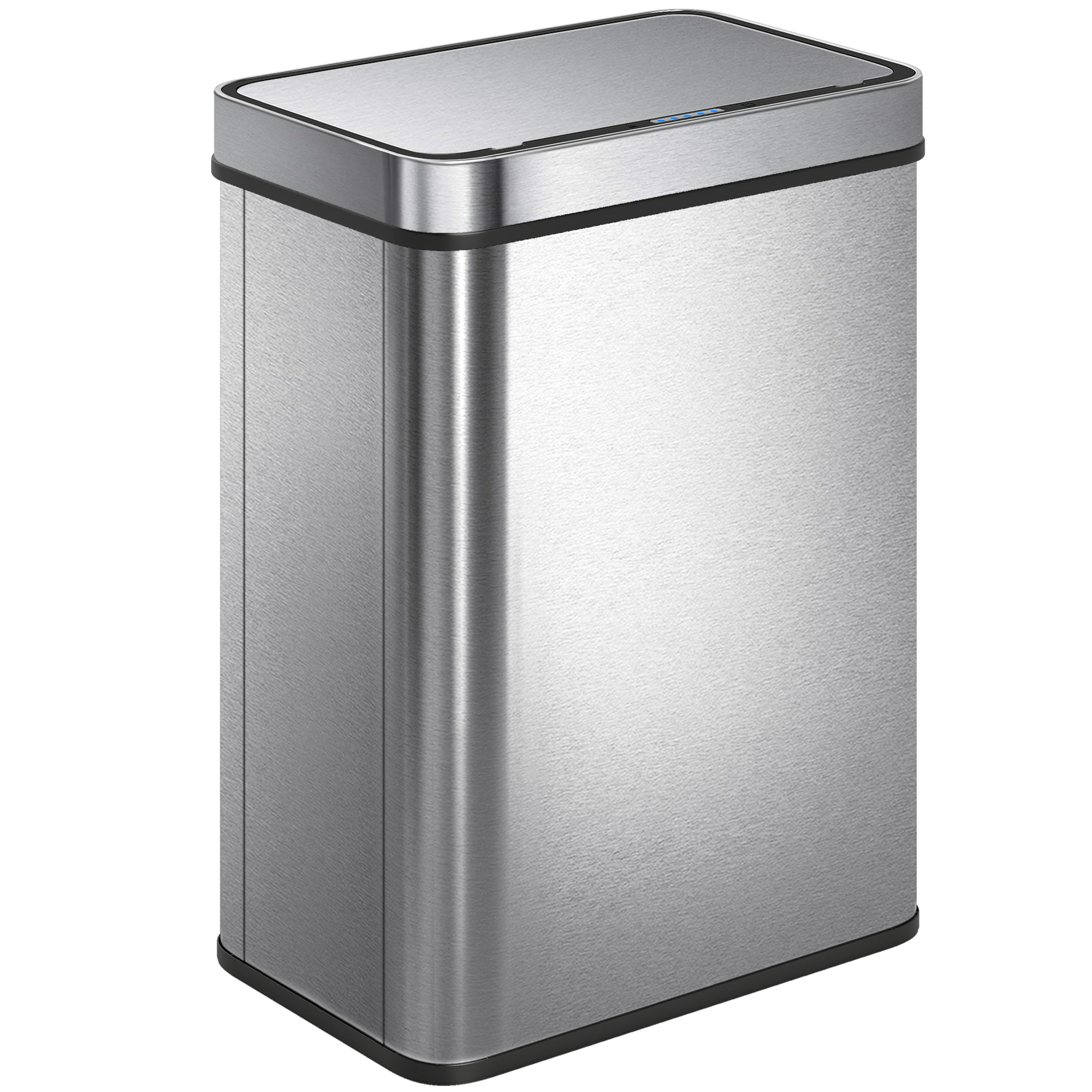 50 L Sensor-Mülleimer, automatischer Deckel, Edelstahl, vielseitig einsetzbar, Silberfarben