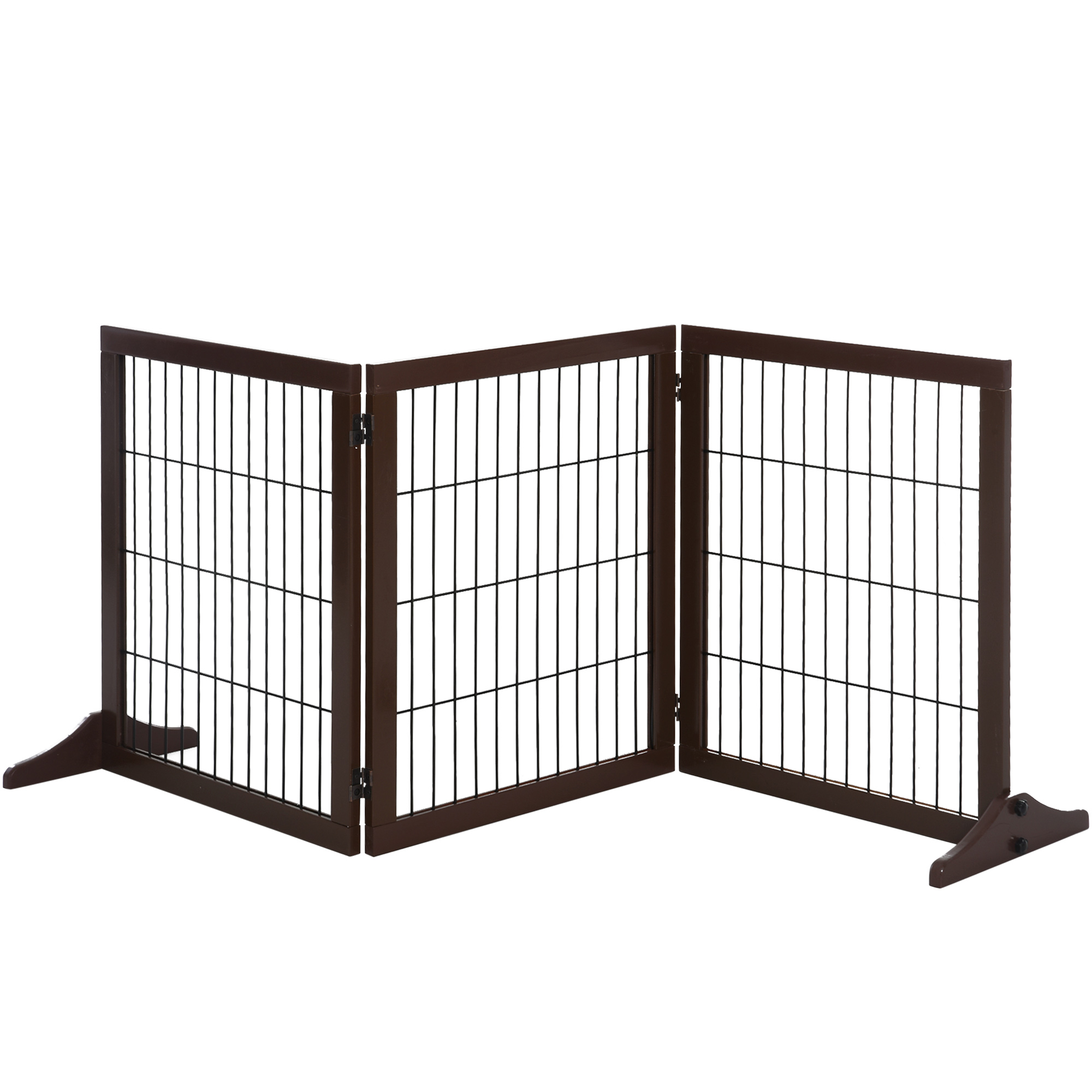 Absperrgitter Hund Freistehendes Schutzgitter mit Füßen 185 x 71 cm Holz Hundegitter Treppenschutzgitter Treppengitter Hundeabsperrgitter für Treppen, Türen, Küche, Flur, 3 Paneelen, Braun Absperrgitter Hund Freistehendes Schutzgitter mit Füßen 185 x 71 cm Holz Hundegitter Treppenschutzgitter Treppengitter Hundeabsperrgitter für Treppen, Türen, Küche, Flur, 3 Paneelen, Braun
