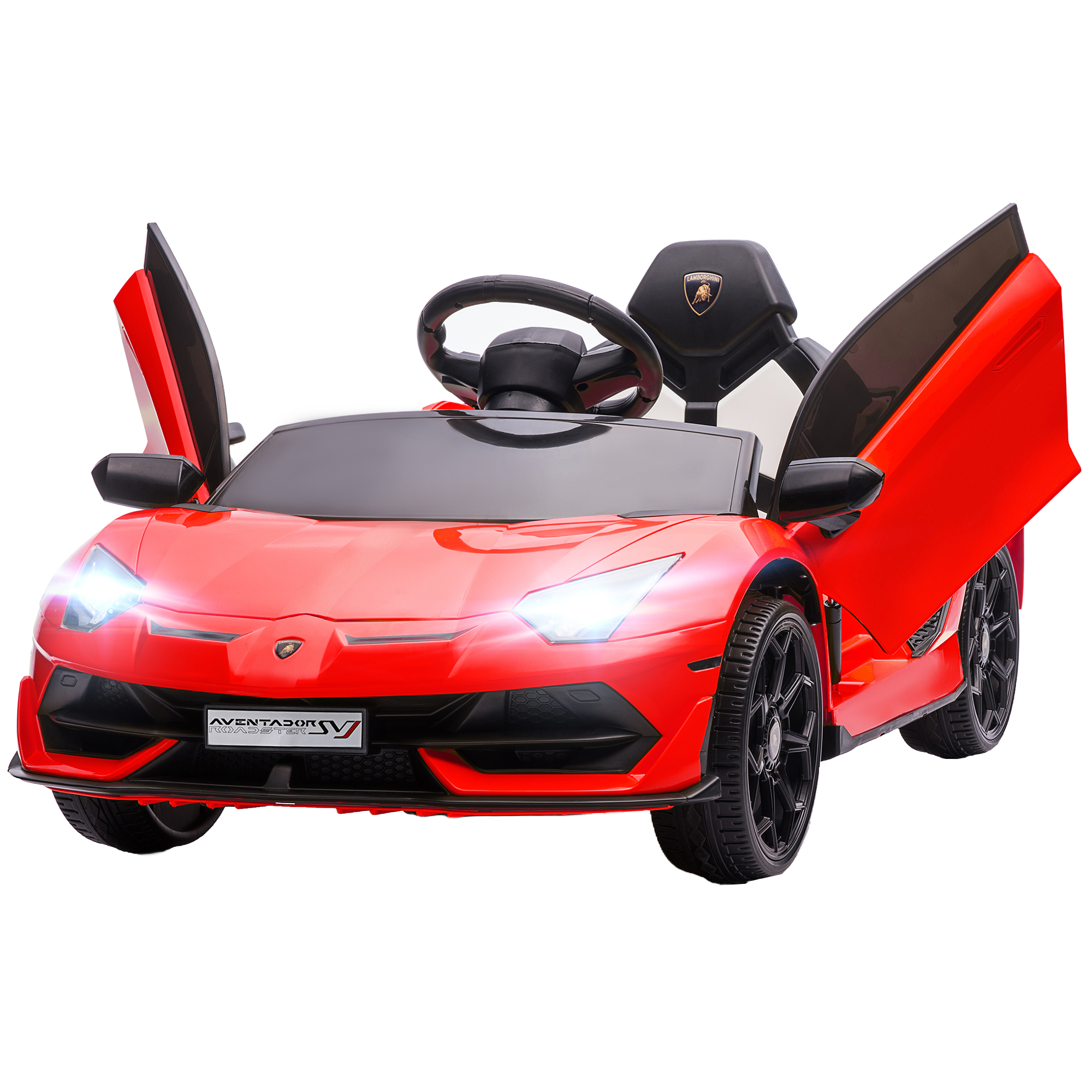 Elektro-Kinderauto, lizenzierter Lamborghini Aventador, Flügeltüren, Musik, Hupe, für 3-5 Jahre, rot Elektro-Kinderauto, lizenzierter Lamborghini Aventador, Flügeltüren, Musik, Hupe, für 3-5 Jahre, rot