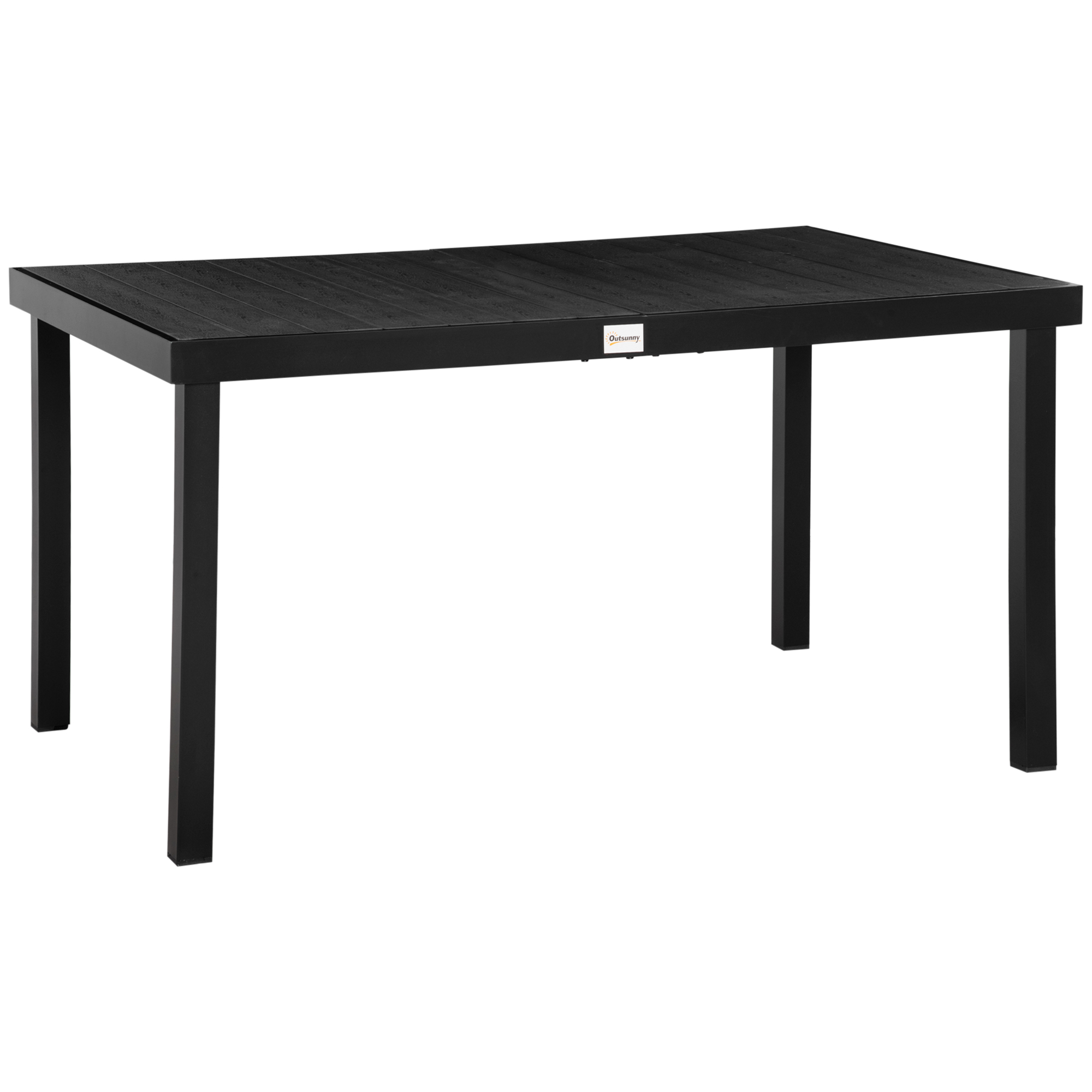 Gartentisch für 6 Personen Esstisch Aluminiumtisch Gartenmöbel Loungemöbel pflegeleicht Kunststoff Schwarz 140 x 90 x 74 cm