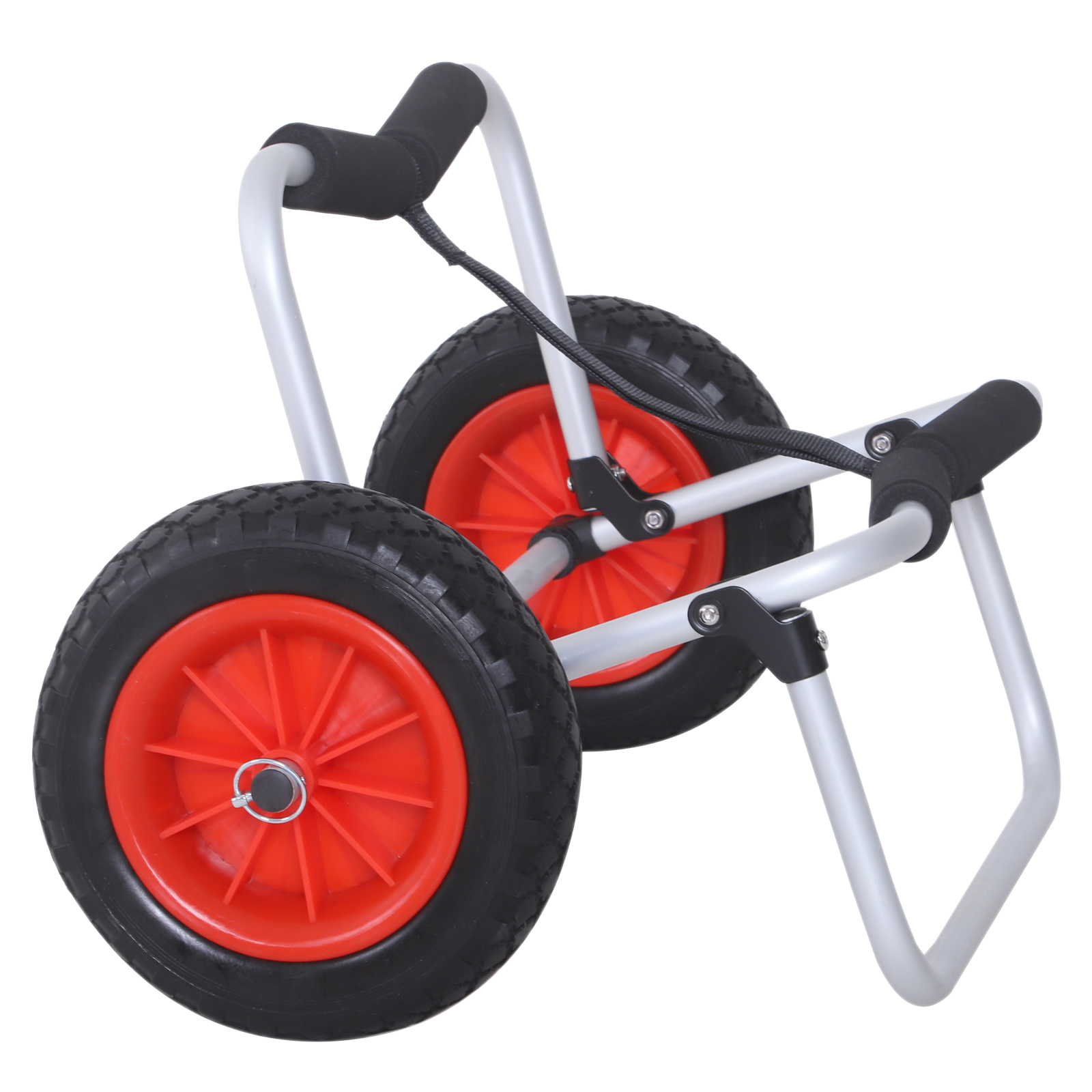 Kanuwagen klappbar bis 90 kg Alu Transportwagen Kajakwagen Bootswagen mit Gurt Räder gepolstert Surfwagen Kanuwagen Bootstrailer Trolley für Surfbrett Board Schlauchboot