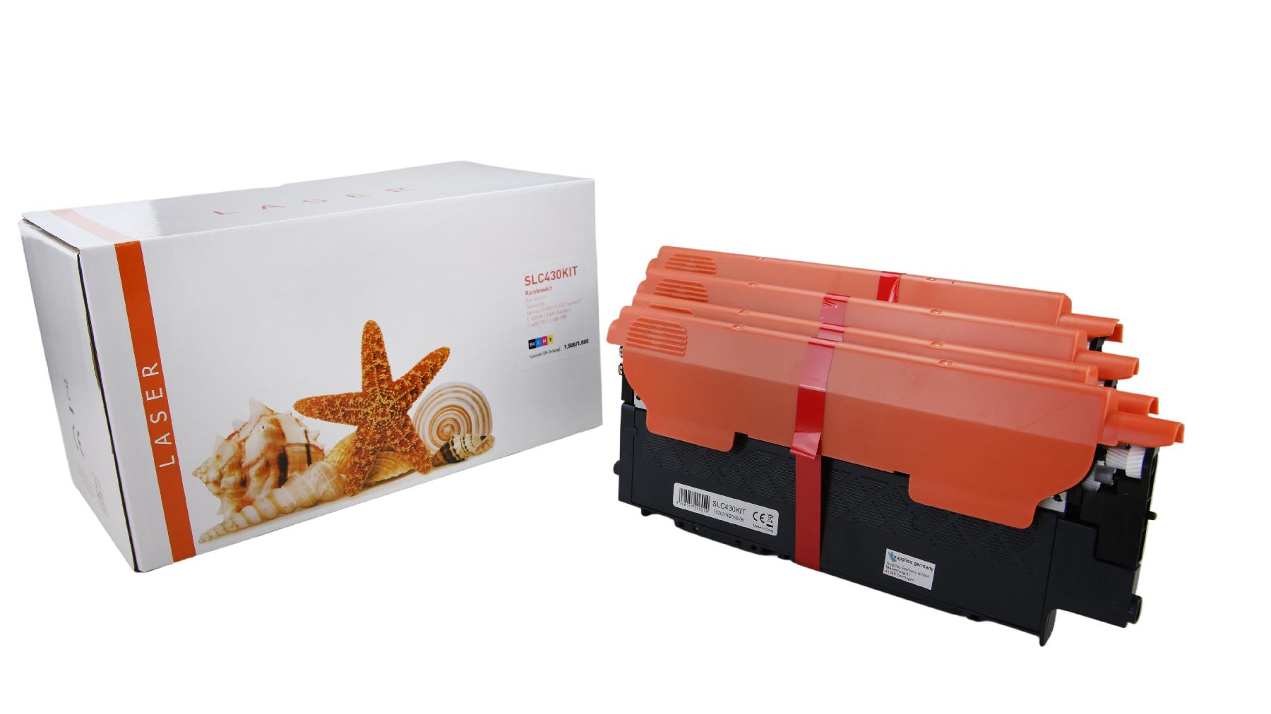 SLC430KIT alternativ Toner Rainbowkit für Samsu / CLTP404C/ELS / BK1.500 / CMY 1.000 Seiten