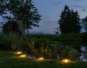 Solar Dekosteine IP65, 4er Set, mit Dämmerungssensor, Warmweiß