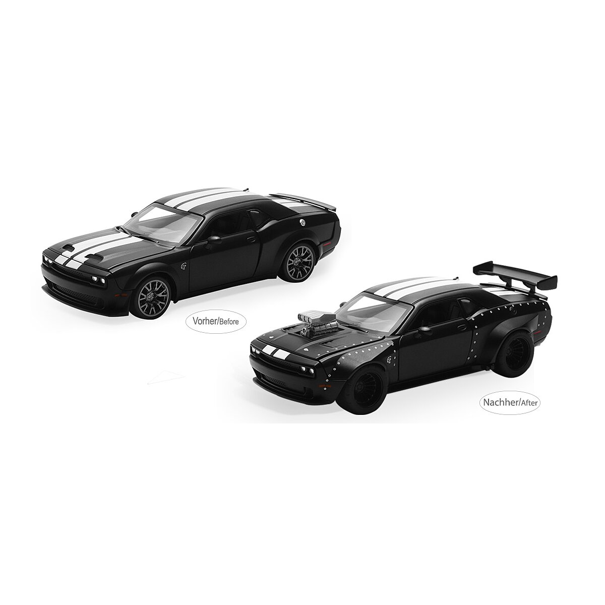 Dodge Challenger SRT Jailbreak Diecast 1:36 schwarz 2in1 Dodge Challenger SRT Jailbreak Diecast 1:36 schwarz 2in1