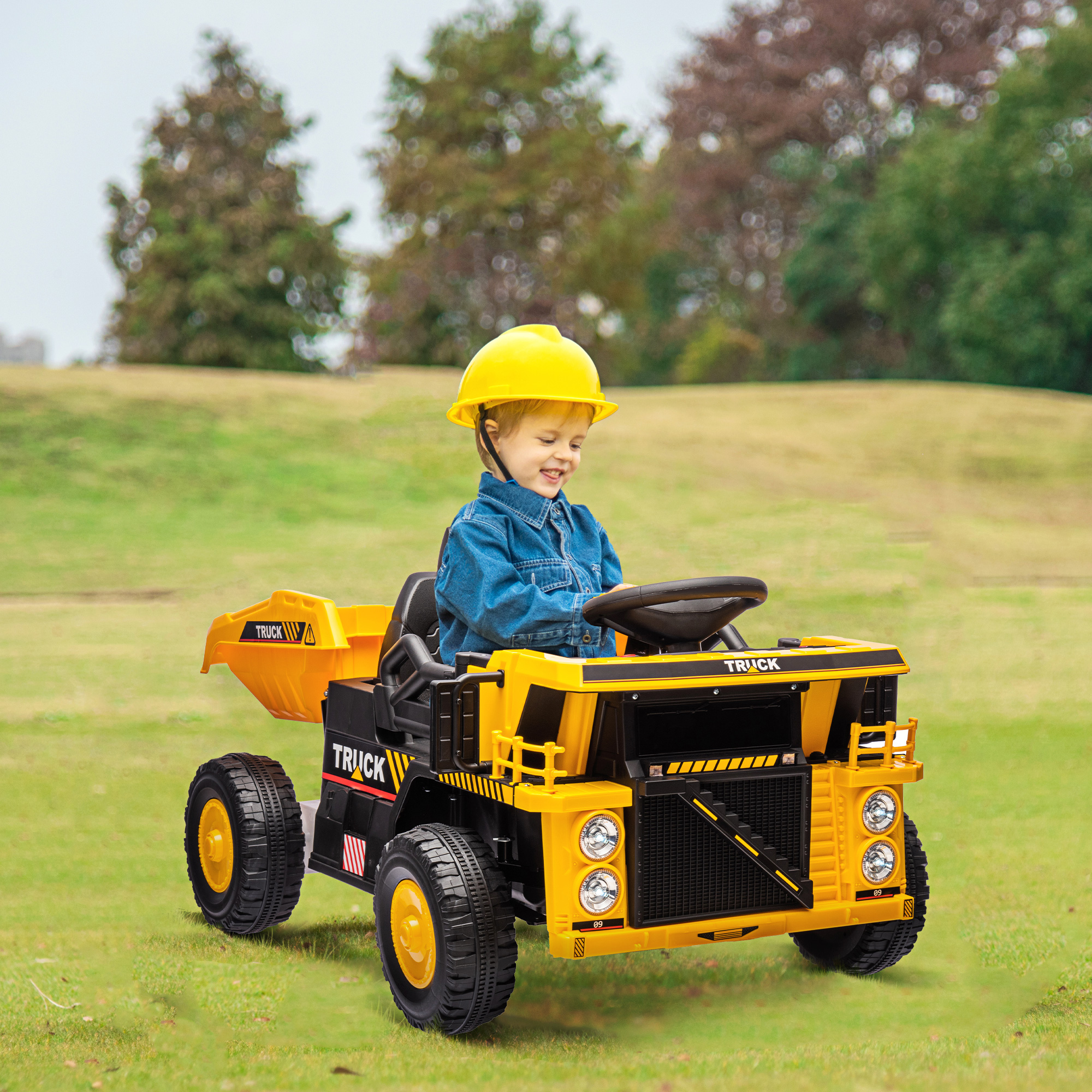 Elektro-Kipplaster, 3-6 km/h, Rutschauto, kippbare Ladefläche, Licht & Musik, für 3-5 Jahre