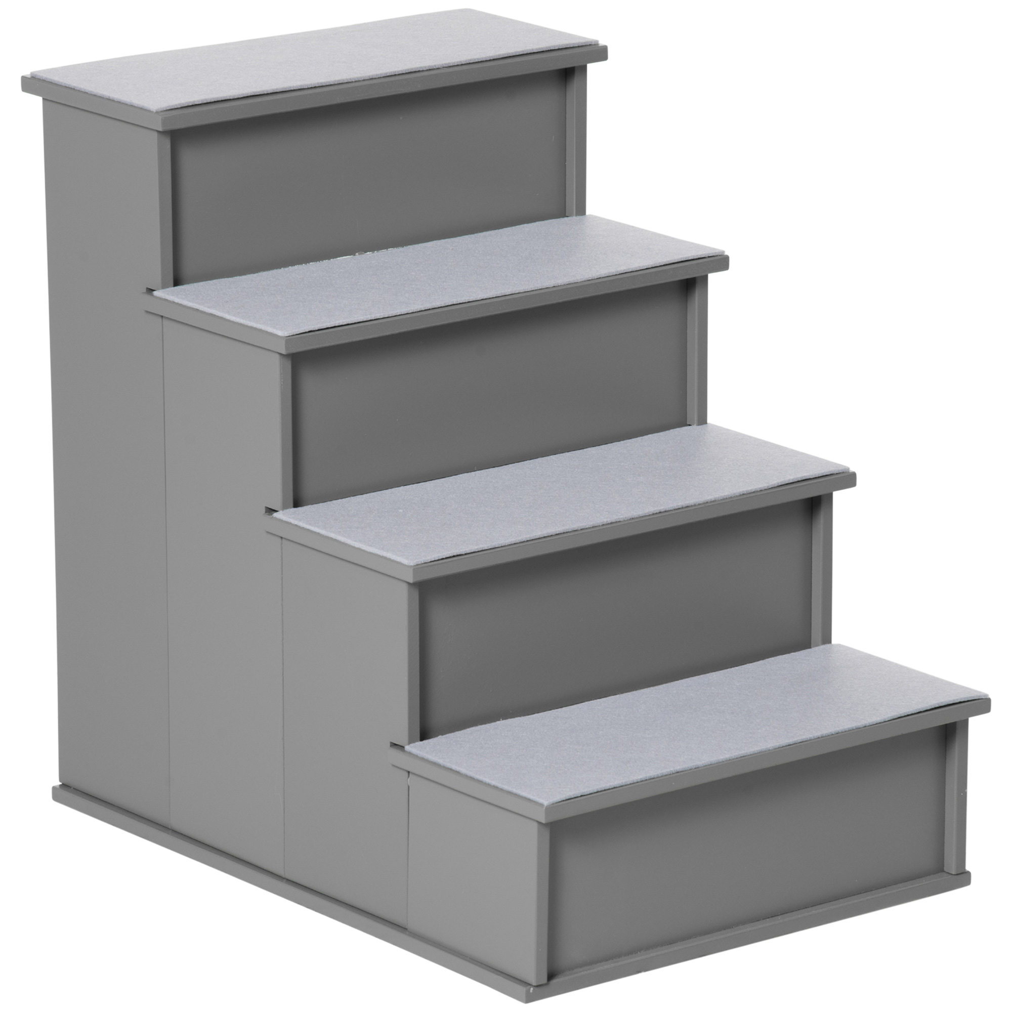 Haustiertreppe, für Hunde/Katzen, 4-stufig, Kurzplüsch, bis 30 kg, 40 x 59 x 54,2 cm, Grau Haustiertreppe, für Hunde/Katzen, 4-stufig, Kurzplüsch, bis 30 kg, 40 x 59 x 54,2 cm, Grau
