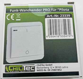 Funk-Wandsender PRO für "Pilota Casa", 433,92MHz, max. 70m, Batterie CR2032