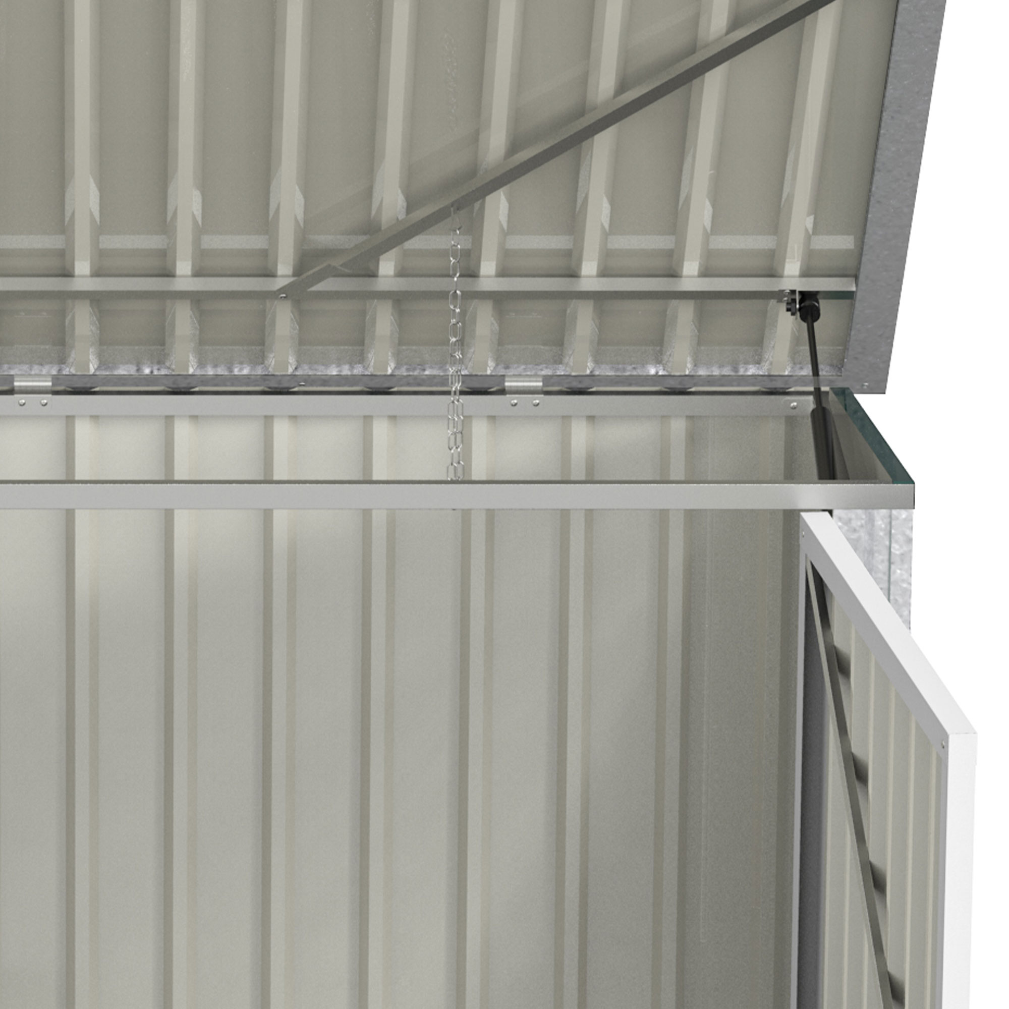 Mülltonnenbox Müllbox Storer abschließbar Gerätebox für 2 Mülltonnen Stahl 178,5 x 104,5 x 128,5/113 cm Grün