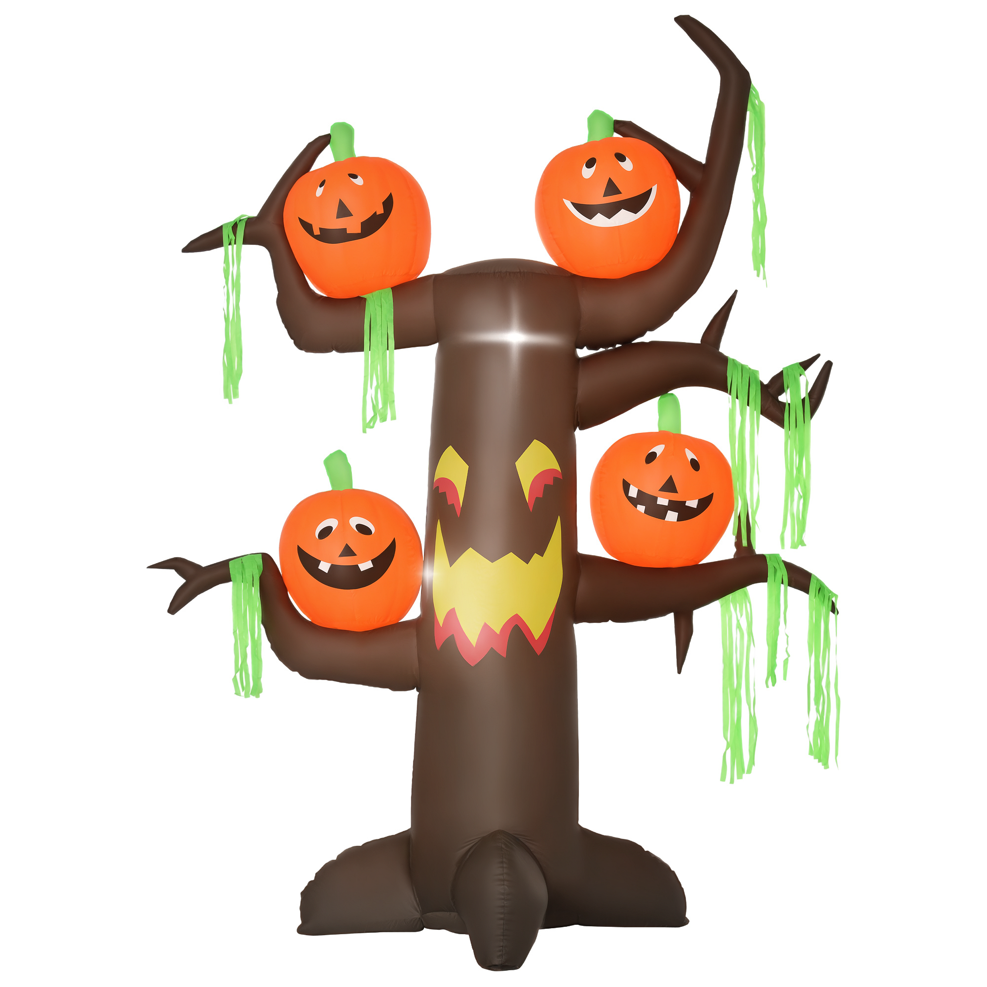 Aufblasbarer Spukbaum Kürbis Halloween Deko Figur Luftfigur mit LED Beleuchtung, Polyester, 180x80x240cm Aufblasbarer Spukbaum Kürbis Halloween Deko Figur Luftfigur mit LED Beleuchtung, Polyester, 180x80x240cm