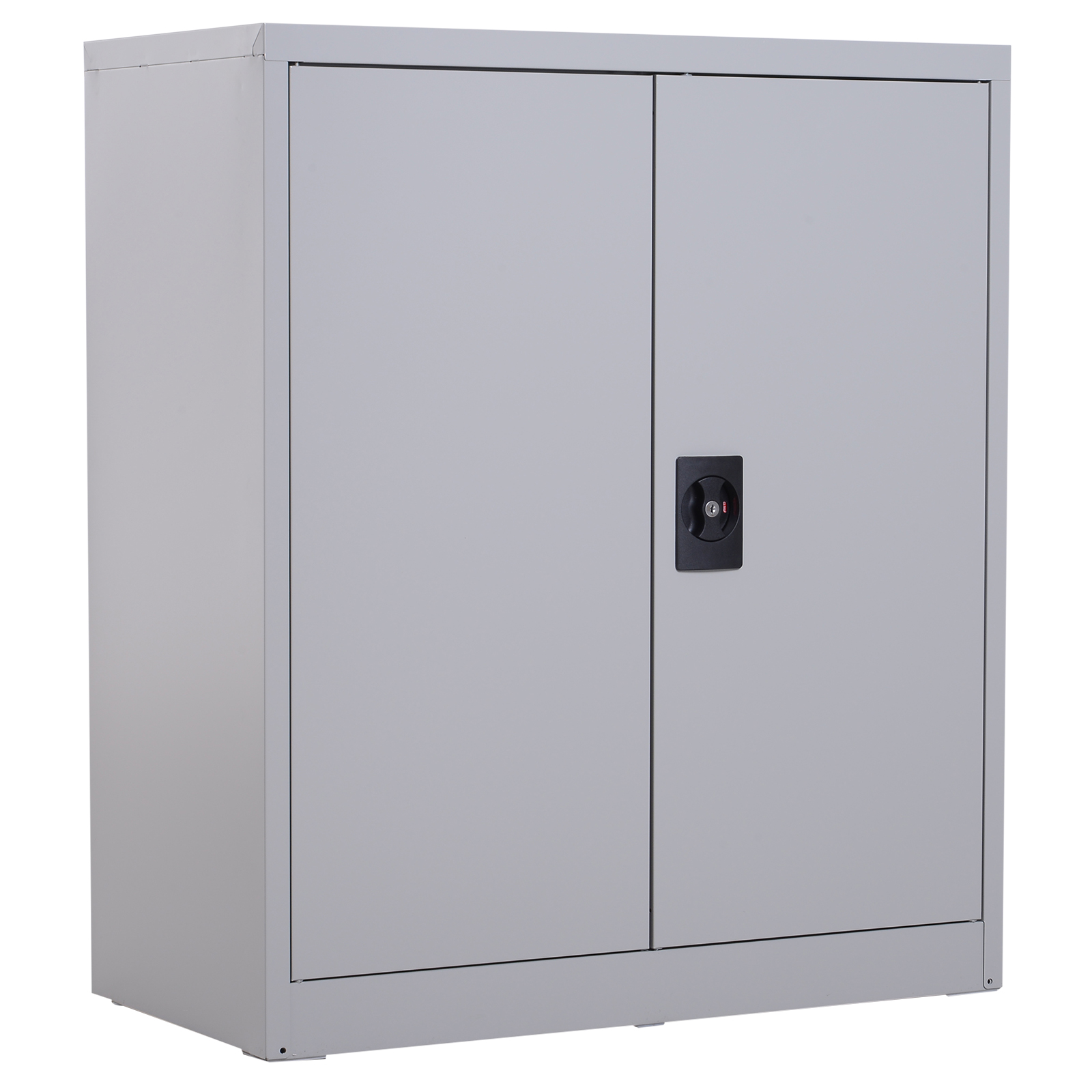 Aktenschrank Stahlschrank Mehrzweckschrank mit verstellbarem Regal und Schloss für Arbeitszimmer Wohnzimmer Grau