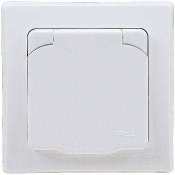 DELPHI Schutzkontakt-Steckdose IP44 / 250V~/ 16A, inkl. Rahmen, UP, weiß