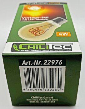 LED Glühlampe E27 "Vintage G70", 2200k, 249lm, 230V/4W, warmweiß/amber