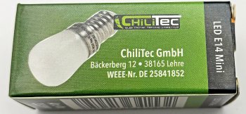 LED Lampe E14 Mini, 23x51mm, 4W, 399lm, 3000K,120°, warmweiß