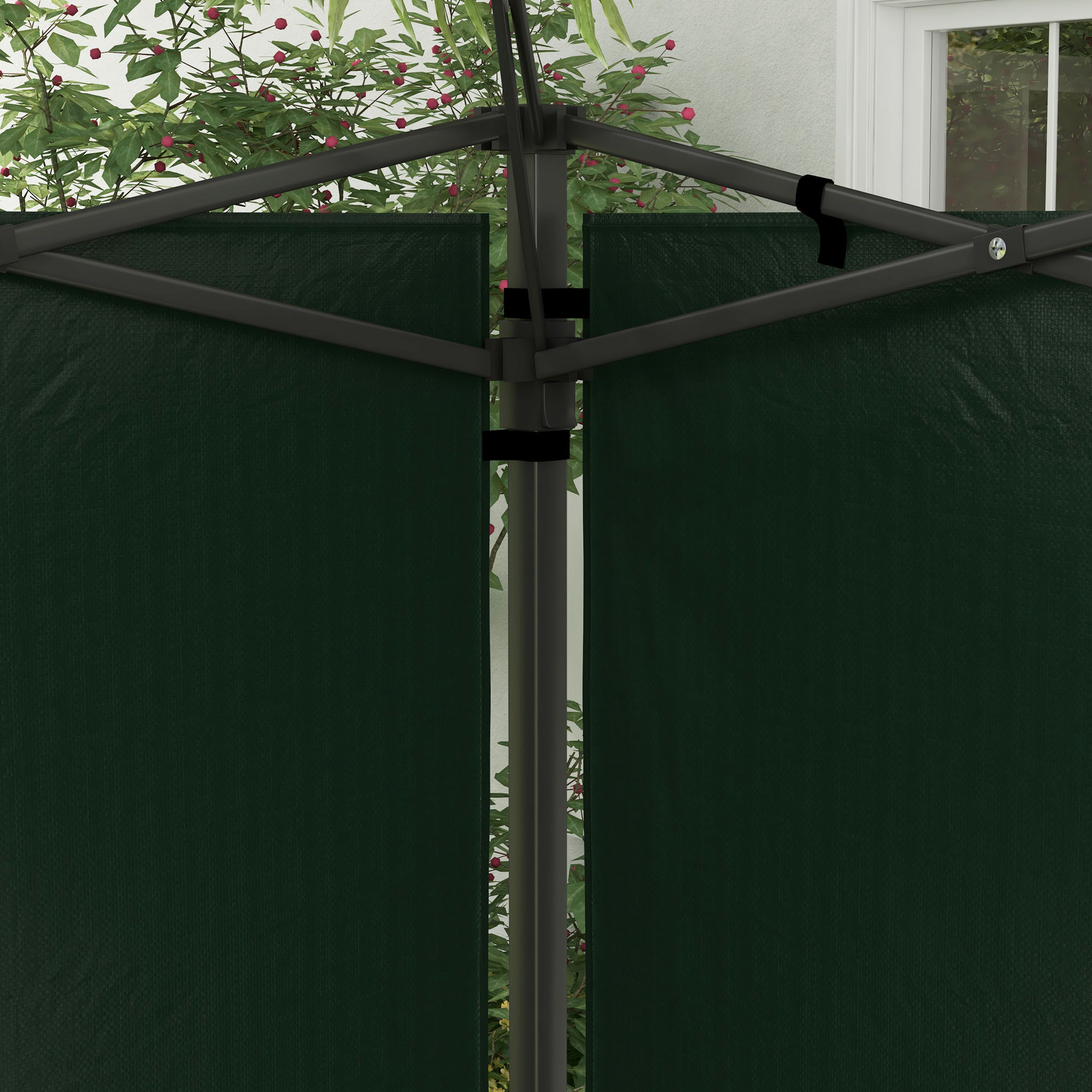2er Set Seitenwände für Pavillon 3x3 3x6 Wasserdicht Seitenteile mit Fenster Dunkelgrün