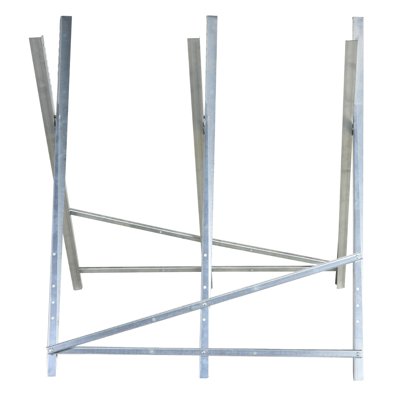 Kettensägebock Sägebock zusammenklappbar Sägegestell für Brennholz Silber Metall 83 x 83 x 79 cm
