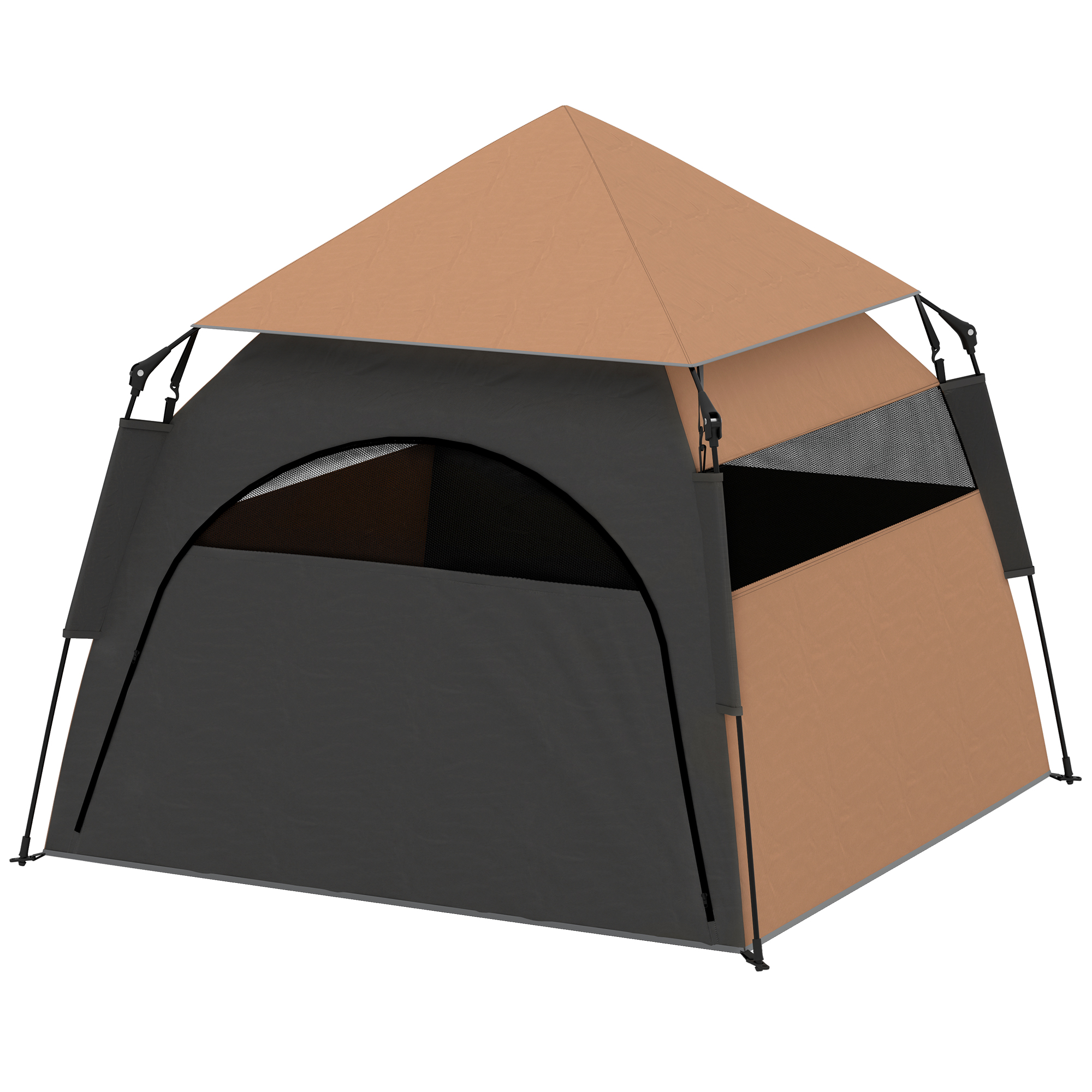Haustierzelt, Hundezelt, klappbar, wetterbeständig, Hundehütte, für große Hunde, Dunkelbraun Haustierzelt, Hundezelt, klappbar, wetterbeständig, Hundehütte, für große Hunde, Dunkelbraun