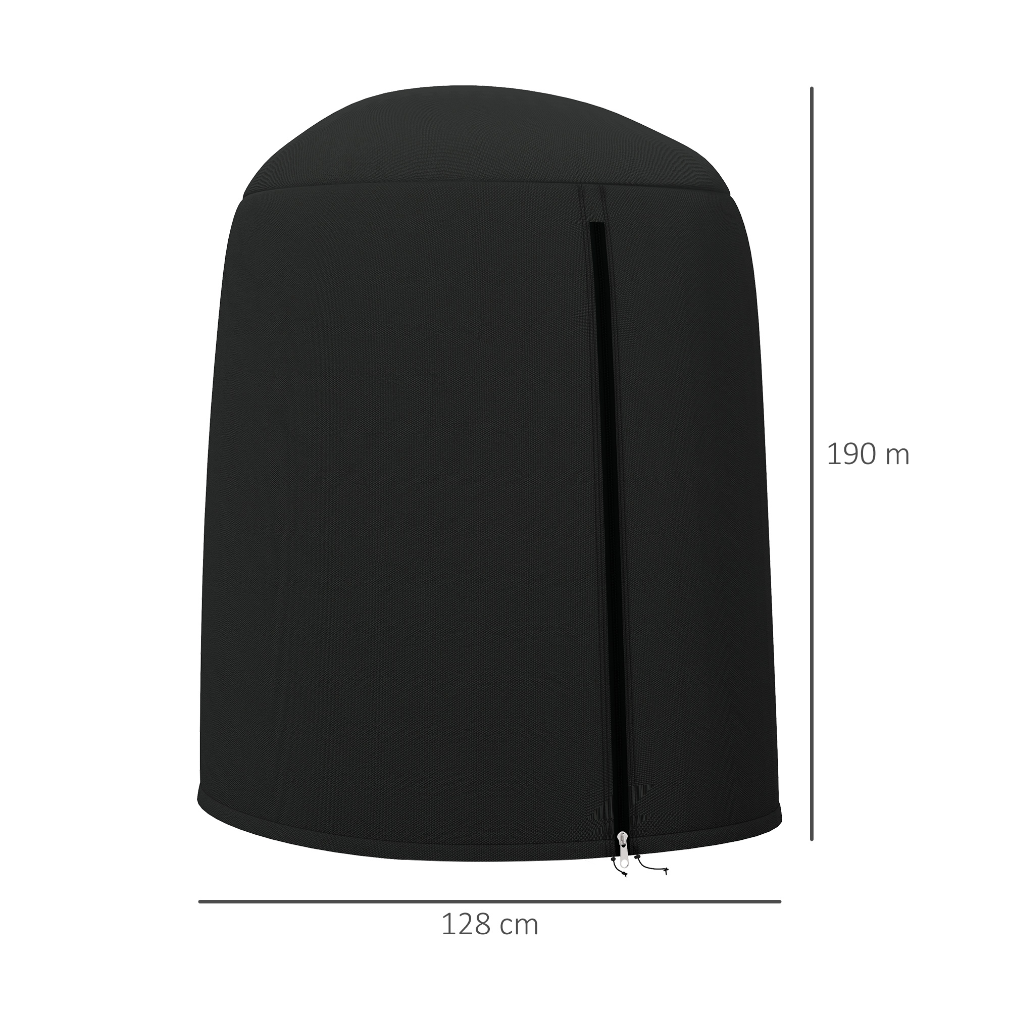 Schutzhülle für Hängesessel, wasserdicht, staubdicht, Polyester, Ø128 x 190 cm, Schwarz
