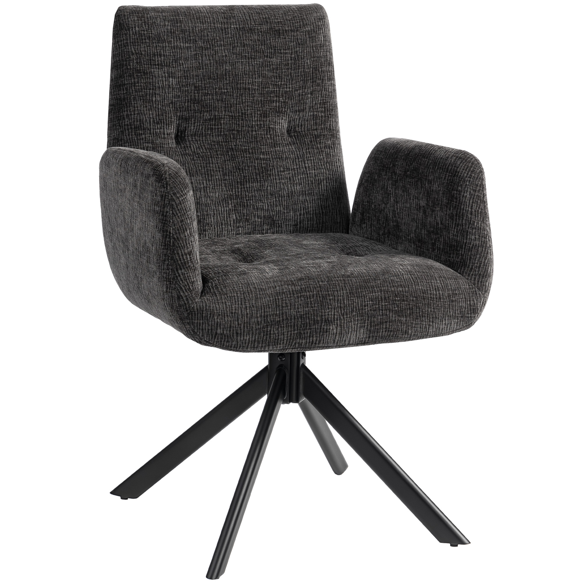 Polstersessel, Akzentsessel, modernes Design, drehbar, bis 120 kg, Schwarz