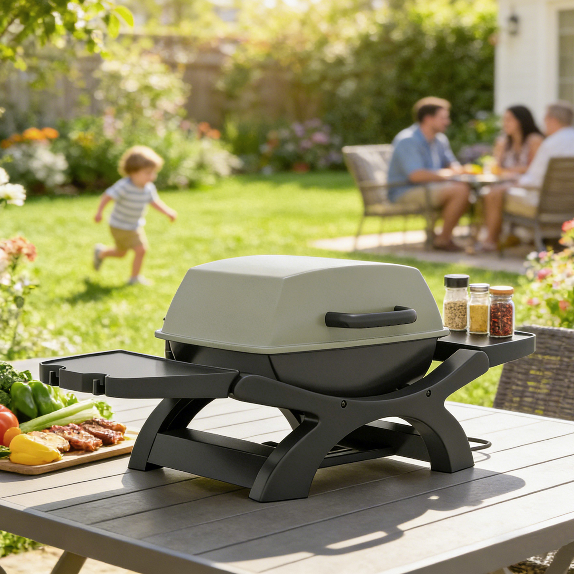 Tischgrill Elektrisch 2300W 23x71 cm tragbar Elektrogrill mit Antihaftbeschichtete Grillrosten Fettauffangschale