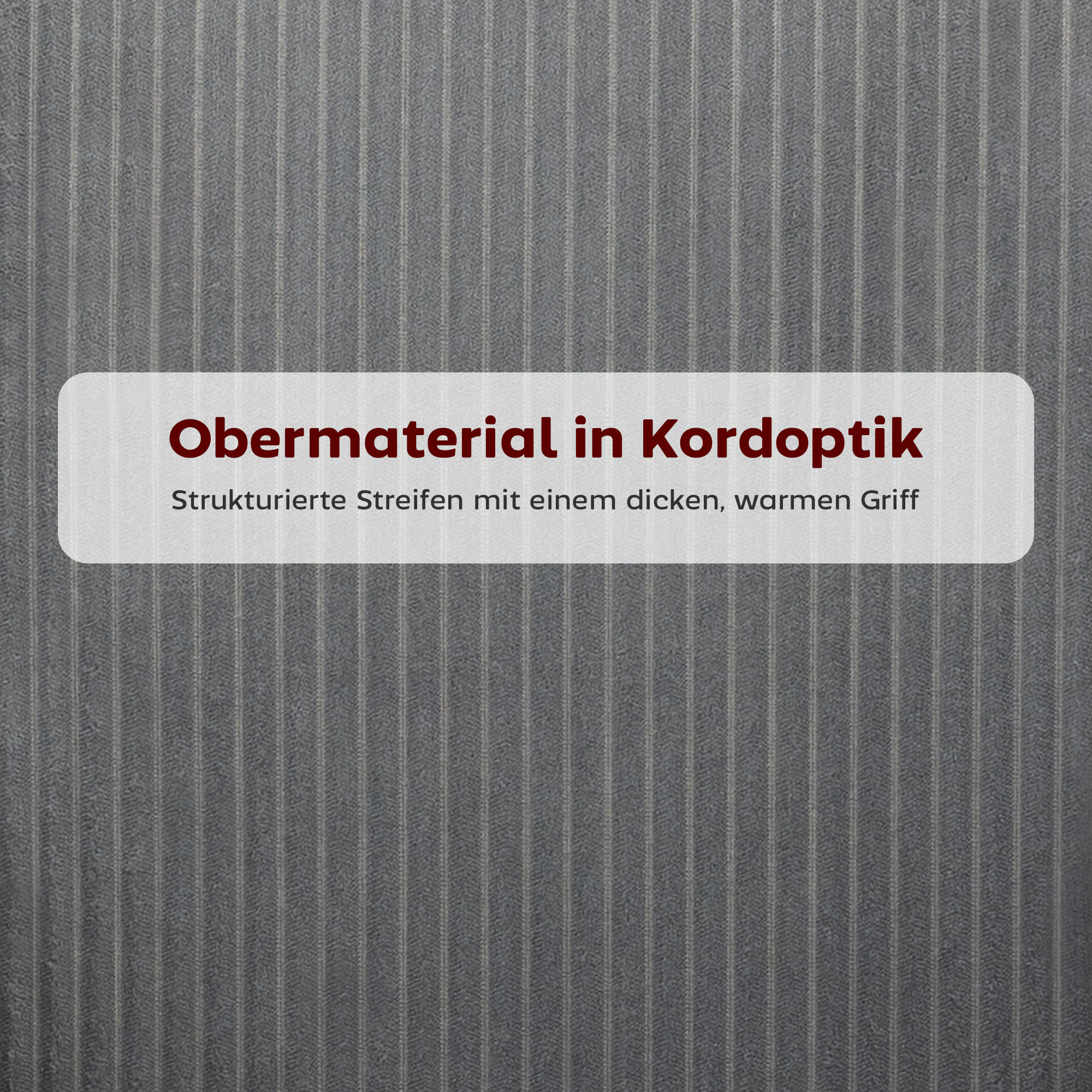 Esszimmerstuhl, Cordbezug, Schalenform, Metallbeine, Fußpolster, Grau