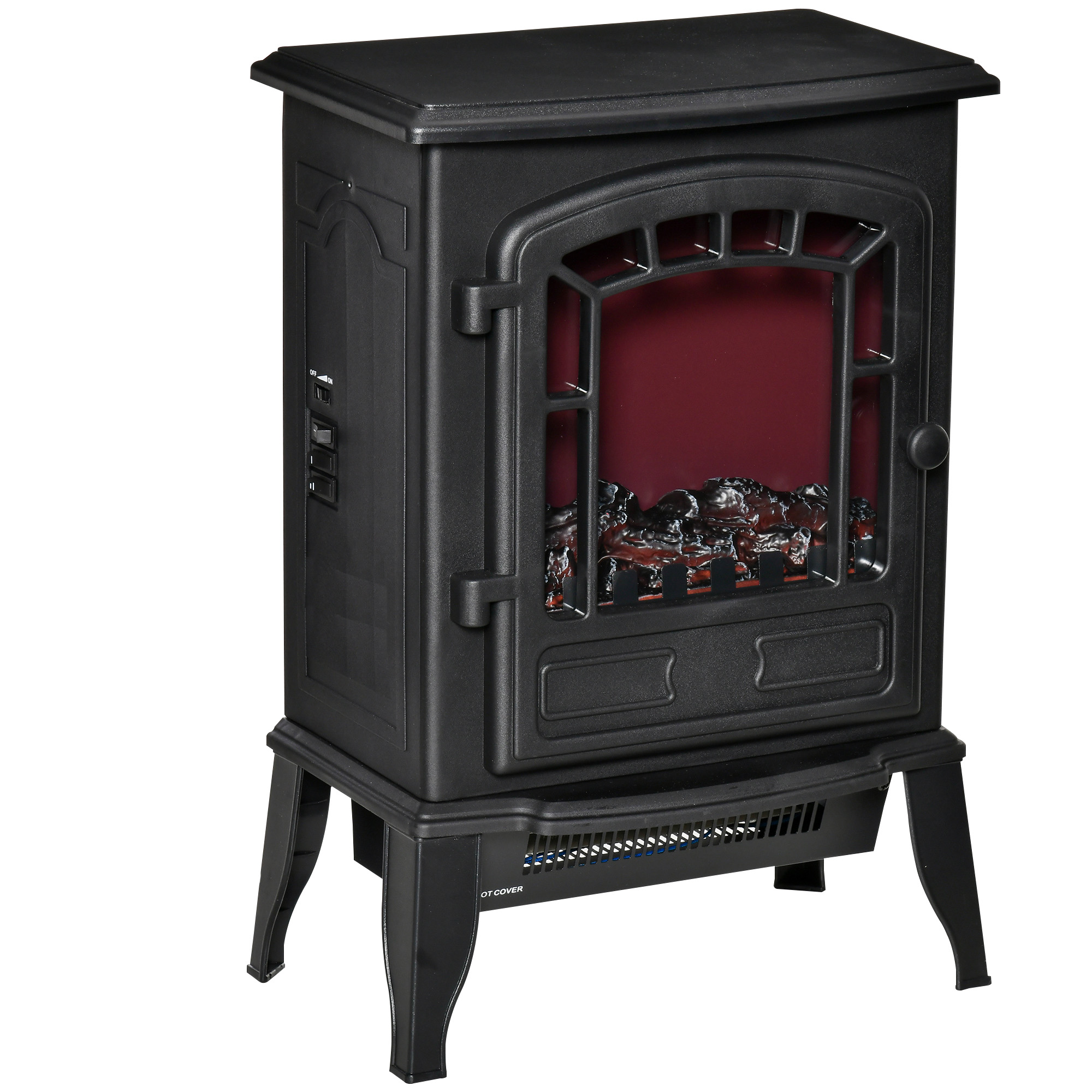 Elektrischer Bodenkamin, 2 Heizstufen, realistischer Flammeneffekt, vielseitig Elektrischer Bodenkamin, 2 Heizstufen, realistischer Flammeneffekt, vielseitig