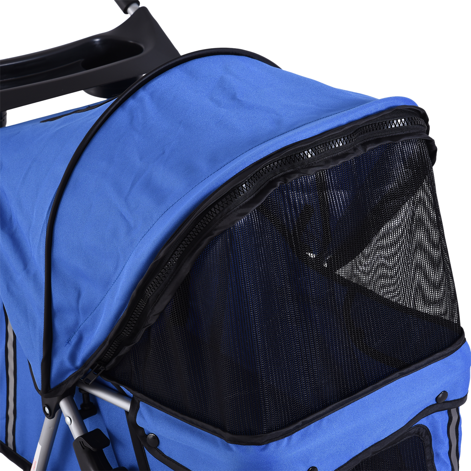 Hundewagen bis 10kg klappbar verstellbares Vordach 2 Becherhalter Bodenkorb Blau