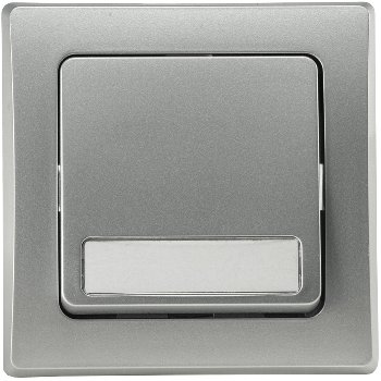 DELPHI Taster mit Namensschild / 0-250V~/ 10A, inkl. Rahmen, UP, silber