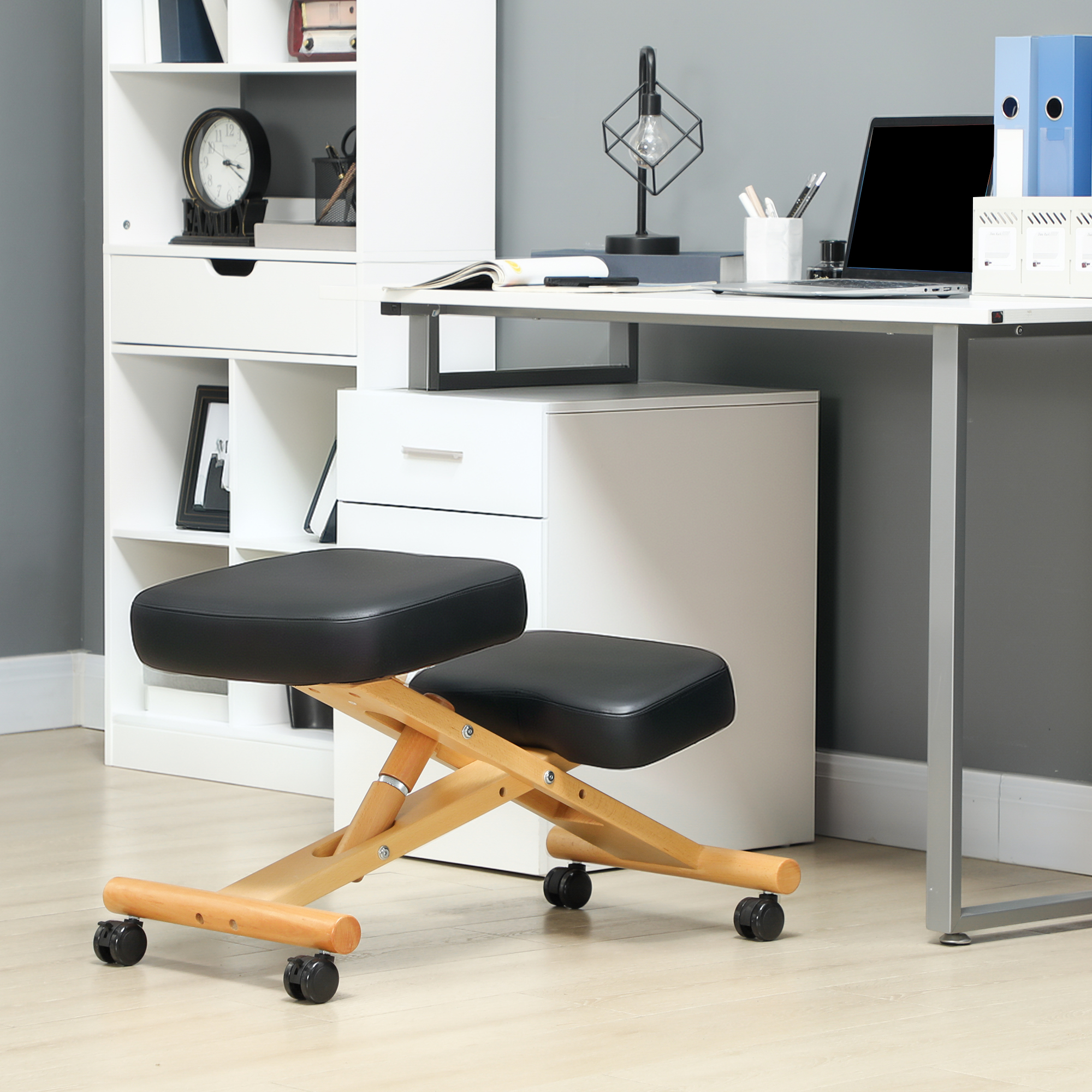 Kniestuhl Ergonomischer Kniehocker mit Rollen Sitzhocker zur Verbesserung der Nackenschmerzen für Zuhause und Büro