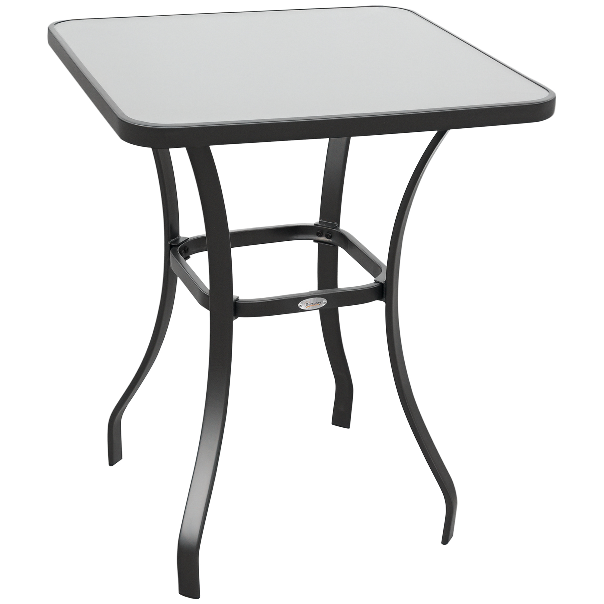 Gartentisch Bistrotisch Glastisch Hartglas+Metall Schwarz L68,5xB68,5xH84cm Gartentisch Bistrotisch Glastisch Hartglas+Metall Schwarz L68,5xB68,5xH84cm