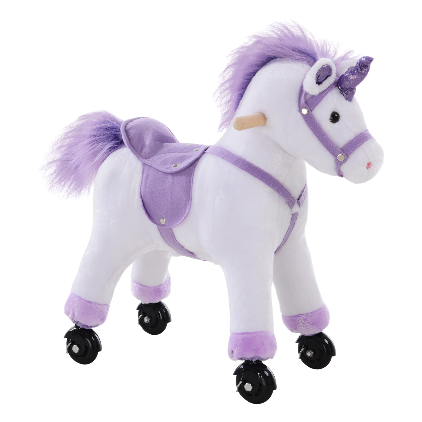 Reitpferd auf Rollen Spielpferd Reittier Wiehern Plüsch Lila 55 x 23 x 60 cm Reitpferd auf Rollen Spielpferd Reittier Wiehern Plüsch Lila 55 x 23 x 60 cm