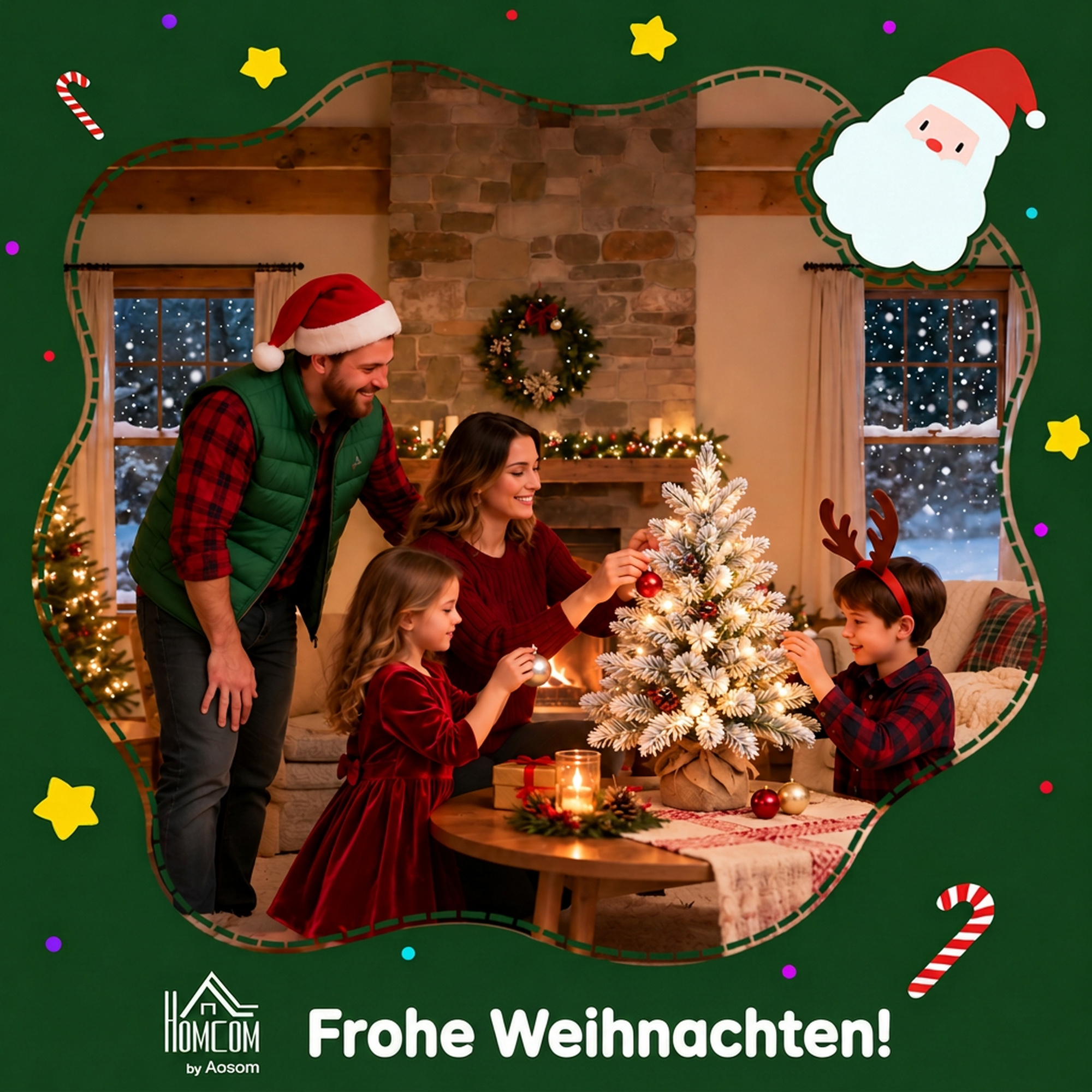 Mini 60cm Weihnachtsbaum mit 35 LED-Lichtern, Schnee-Effekt, Mini-Tischbaum mit Tannenzapfen, Künstlicher Weihnachtsbaum für Weihnachtsdekoration, Weiß