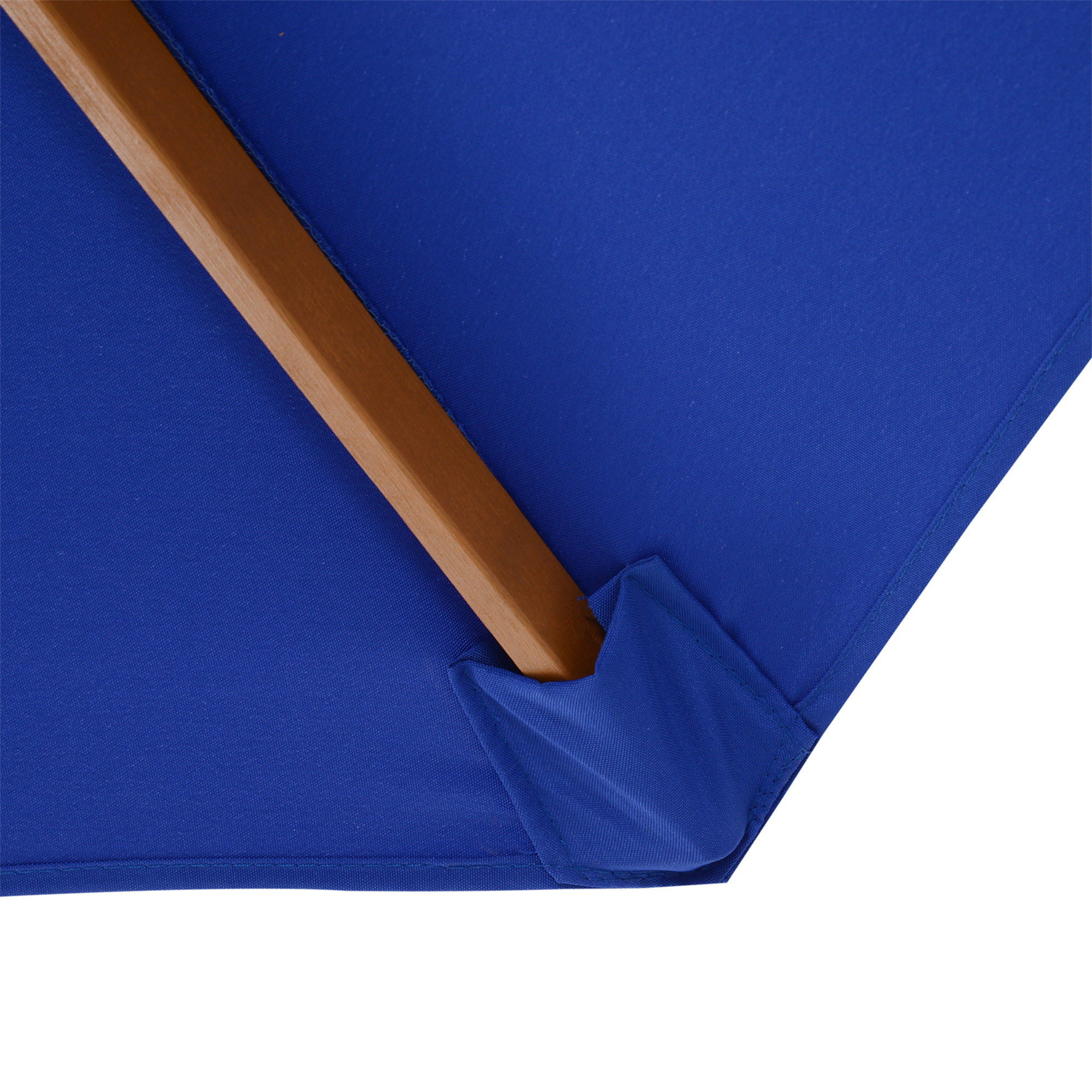 Sonnenschirm Gartenschirm , wetterbeständig, Bambus, 300 cm x 300 cm x 250 cm, Blau + Natur