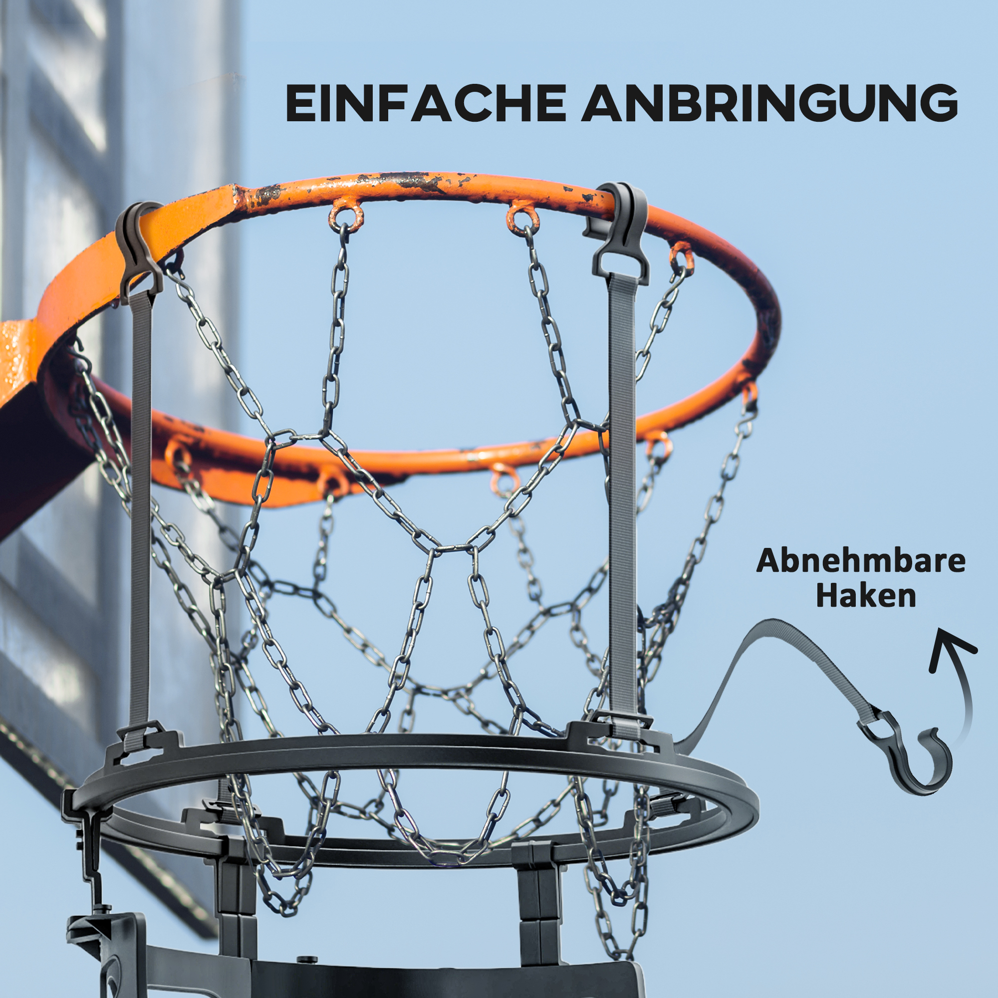 Basketball-Rebounder, höhenverstellbar, 360° drehbar, Kunststoff, 35,6L x 35,6B x 75,5H cm, Schwarz