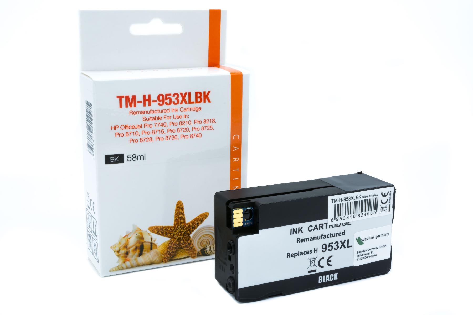 953XLBK Refill Tinte black für HP / L0S70AE / 58ml